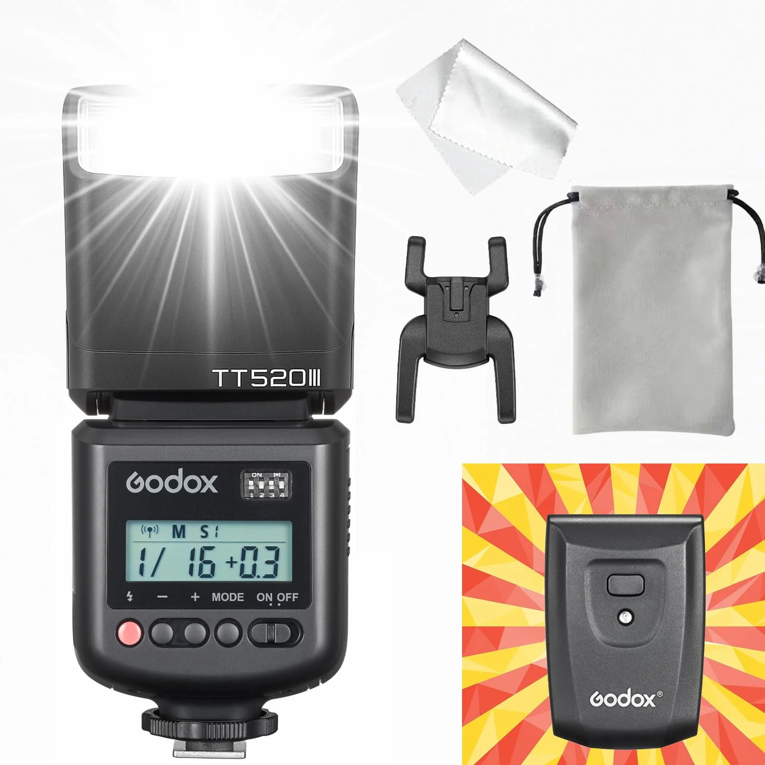Godox TT520III TT520 III lampa błyskowa Speedlite, aktualizacja GODOX TT520II TT520 II, GN33 8 poziomów mocy, tryb S1/S2, recykling 1,8S, do aparatów ze standardową stopką środkową