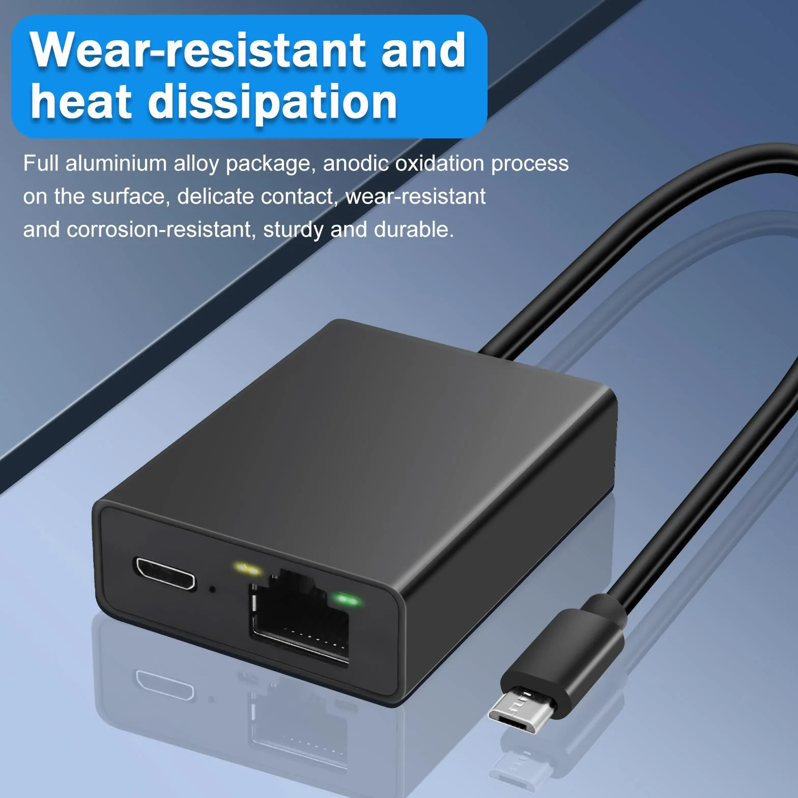 USB to Ethernet RJ45 Adapter - Fire TV Stick 4K Compatible, 100 Mb/s Micro USB for Chromecast TV