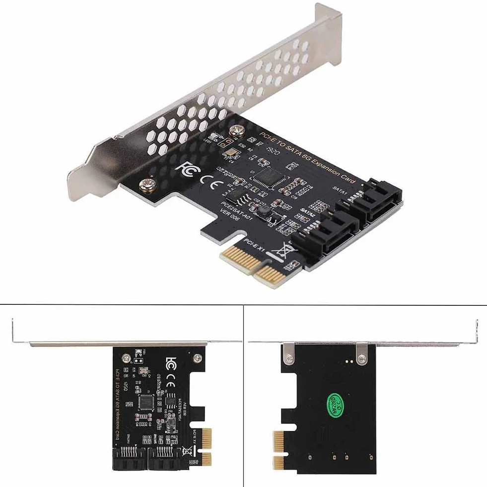 PCI Express SATA, karta kontrolera Richer-R PCI Express na SATA 3.0, 2-portowe karty rozszerzeń SATA III 6Gbps PCI-E (1X 4X 8X 16X) dla / 8 / XP / Server2003 / Linux itp.