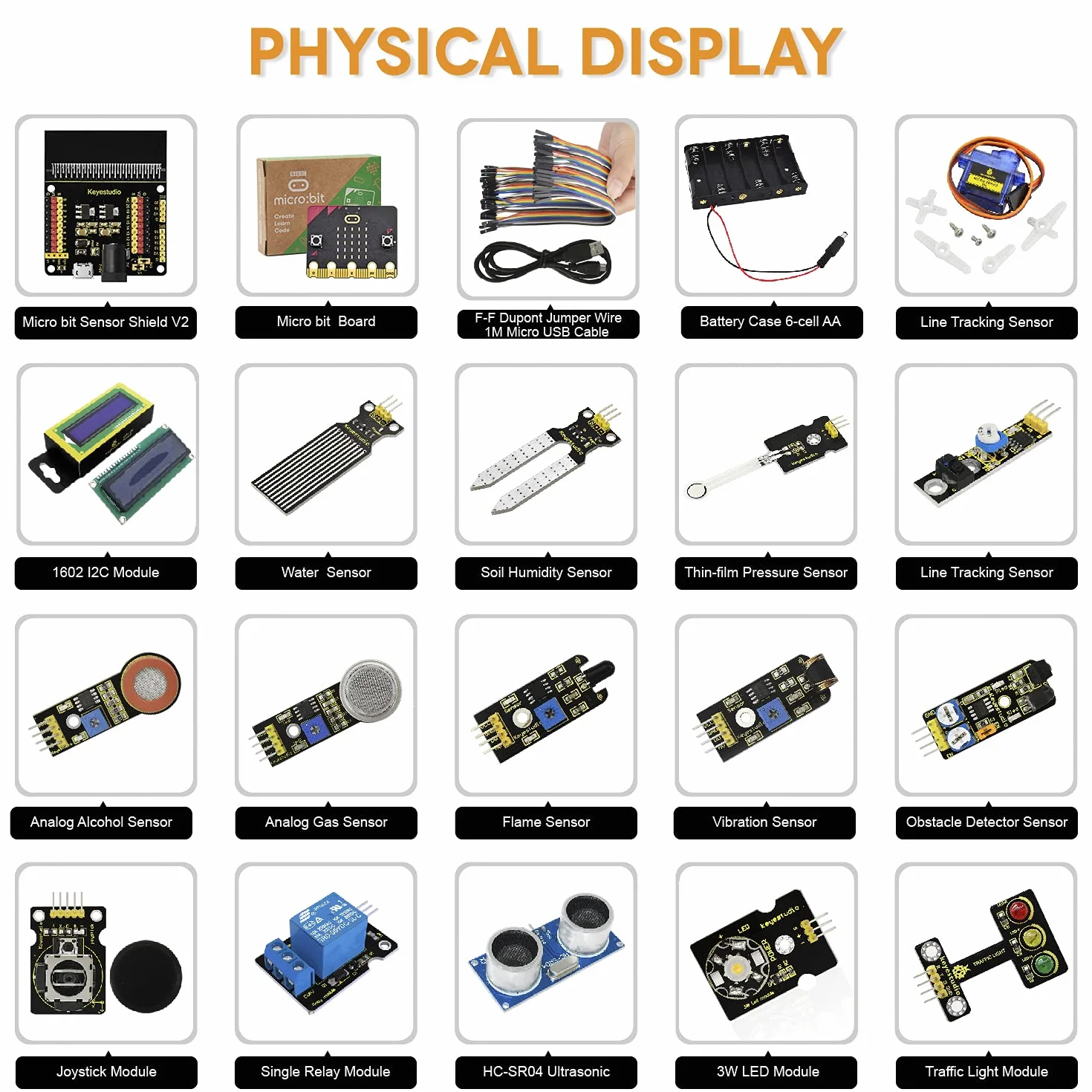 KEYESTUDIO BBC Micro:bit Starter Kit Zestaw modułu czujnika z płytką Microbit V2.2