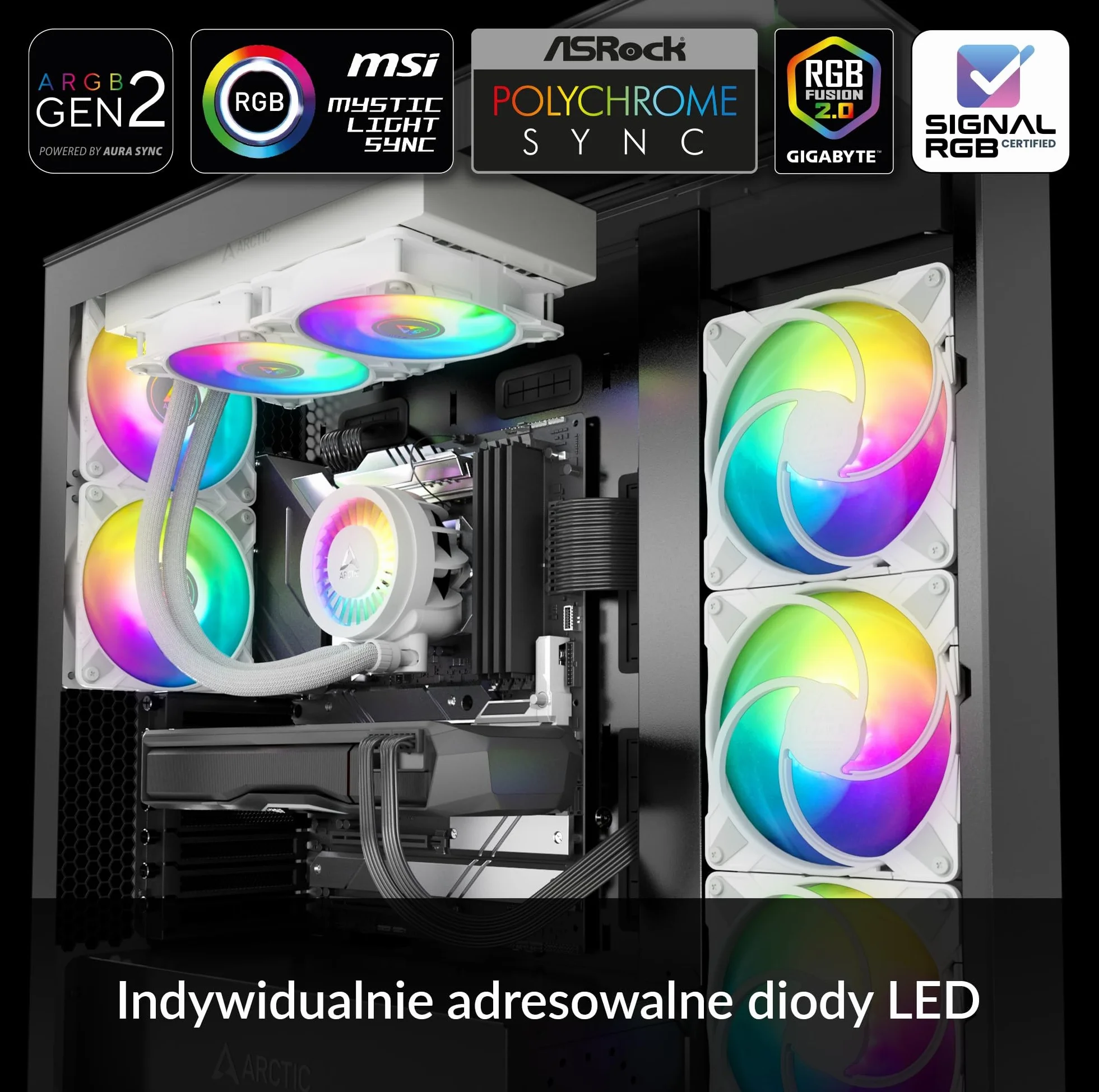 ARCTIC Liquid Freezer III 280 A -RGB - Chłodzenie wodne PC, All-in-One CPU AIO Water Cooler, kompatybilny z Intel i AMD, wydajna pompa sterowana PWM