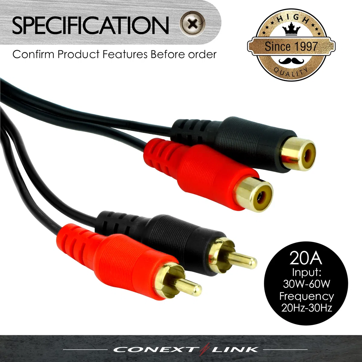 Conext Link AD104 RCA Stereo 2-kanałowy izolator pętli uziemienia, tłumienie filtra szumów