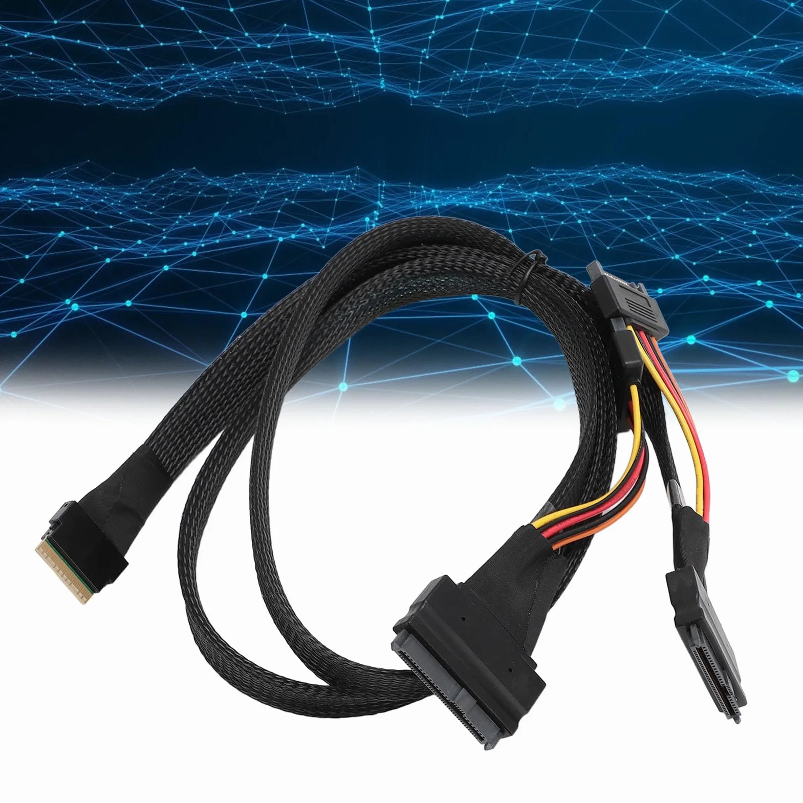SFF-8654 8I na 2xSFF-8639 NVME U.2, kabel adaptera NVMe, 24 Gb/s 80 cm cienki do kabla adaptera karty SAS do płyty głównej SSD, długość 31,50 cala