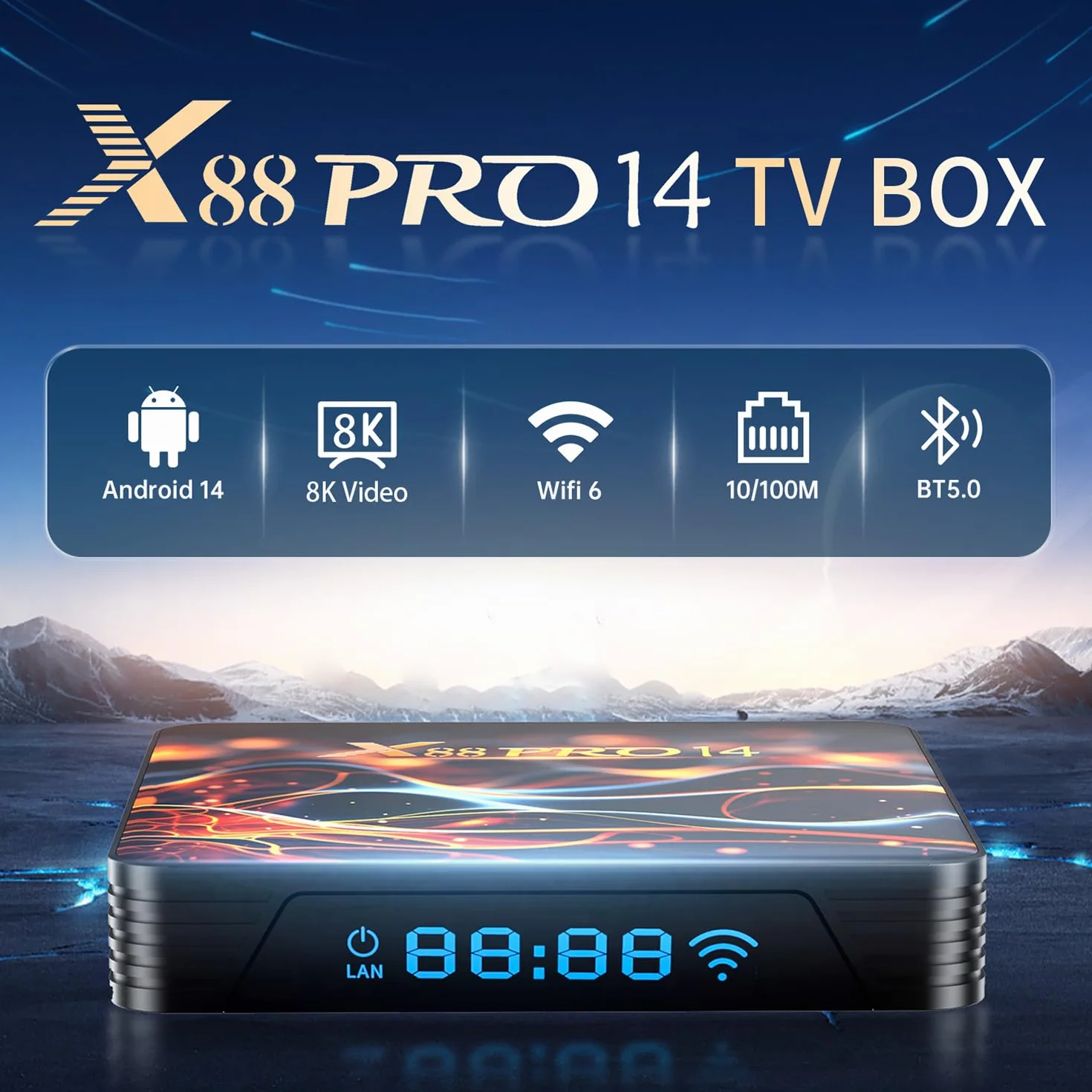 GREVA 8K Android 14.0 TV Box 2025, Android Box 2GB RAM 16GB ROM, Internet TV Box RK3518 Chipset z obsługą 2.4GHz/5.0GHz Dual WiFi6 HDR10 BT5.0 USB3.0 Ethernet LAN 3D HD Smart TV Box Bluetooth