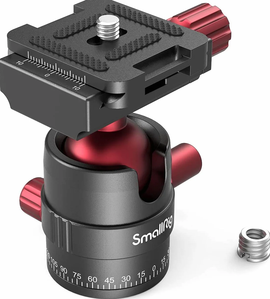 SMALLRIG Głowica kulowa 360° z mocowaniem śrubowym 1/4 cala, aluminiowa mini głowica statywu, udźwig 8 kg, do Canon/do Sony/do Nikon/do Panasonic/DSLR//smartfonów - 3034