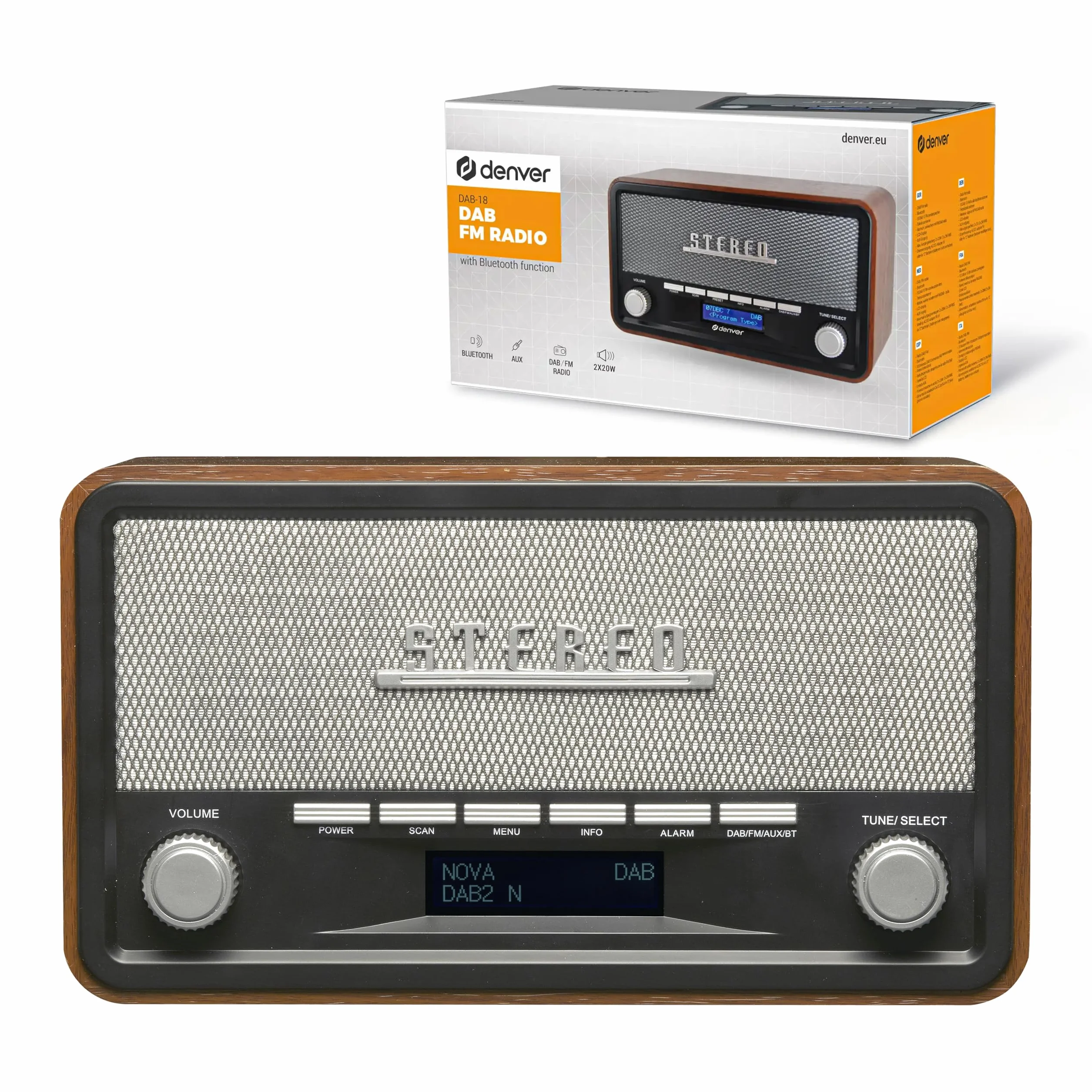 Denver DAB-18 Radio 230 V Brązowy