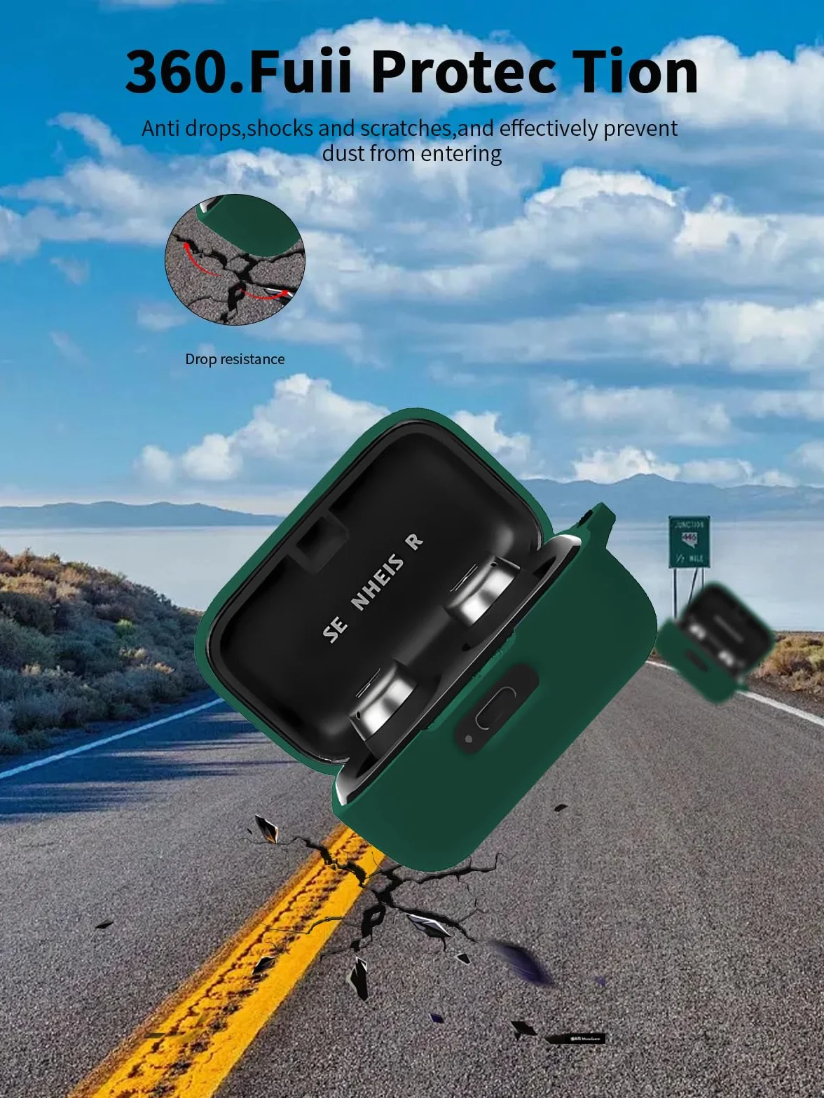 Silikonowe etui ochronne do słuchawek dousznych Sennheiser MOMENTUM True Wireless 4, trwałe i przyjazne dla środowiska etui na słuchawki Bluetooth z precyzyjnymi otworami i kompatybilnością z