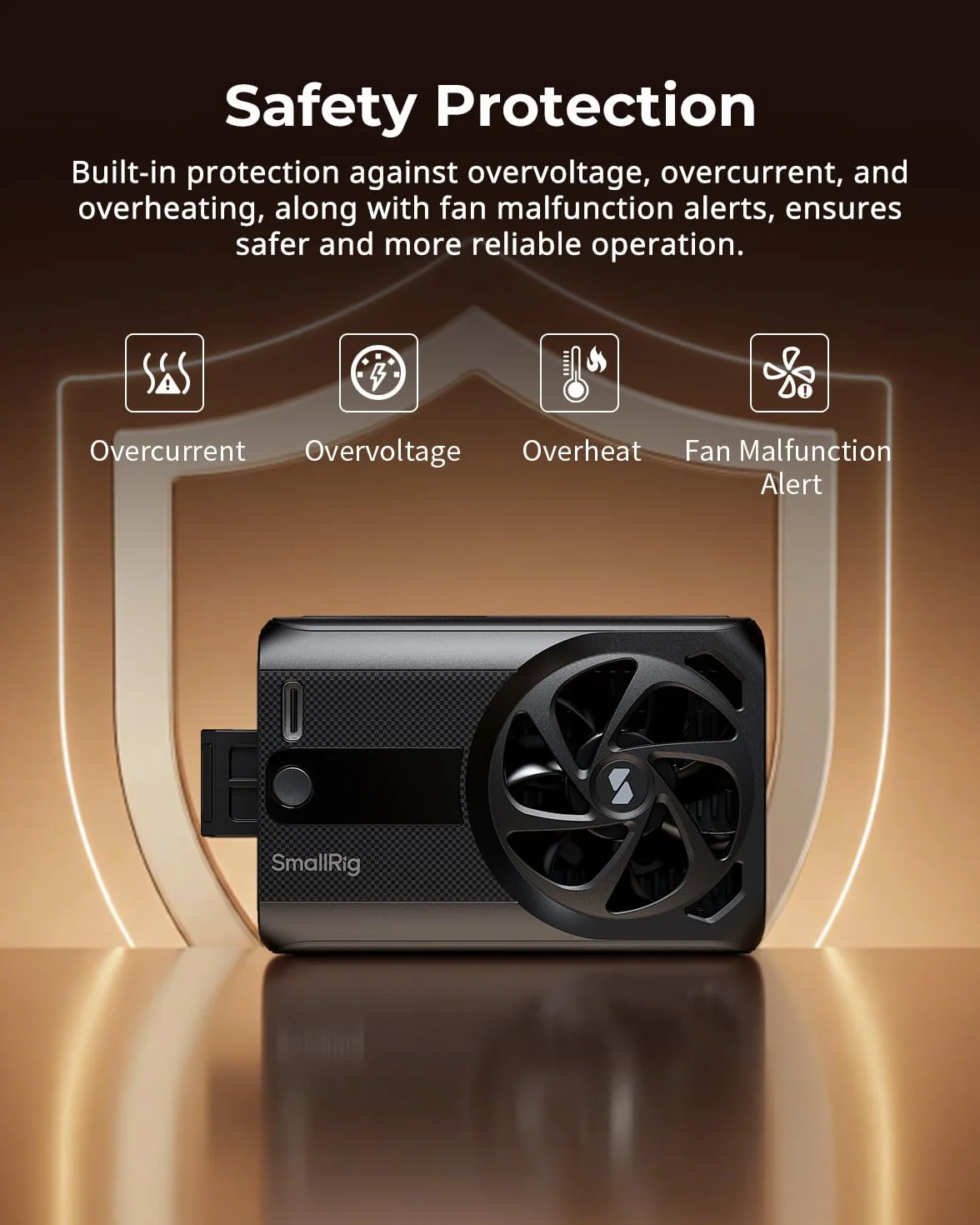 SMALLRIG Kühlventilator mit integriertem Akku, externes Kamerakühlsystem, Einrastdesign für Sony A7 IV/A7S III/A7C II/A6700/ZV-E10/ZV-E10 II/FX3/FX30, für Canon R5/R5 Mark II/R6 Mark III - 5329