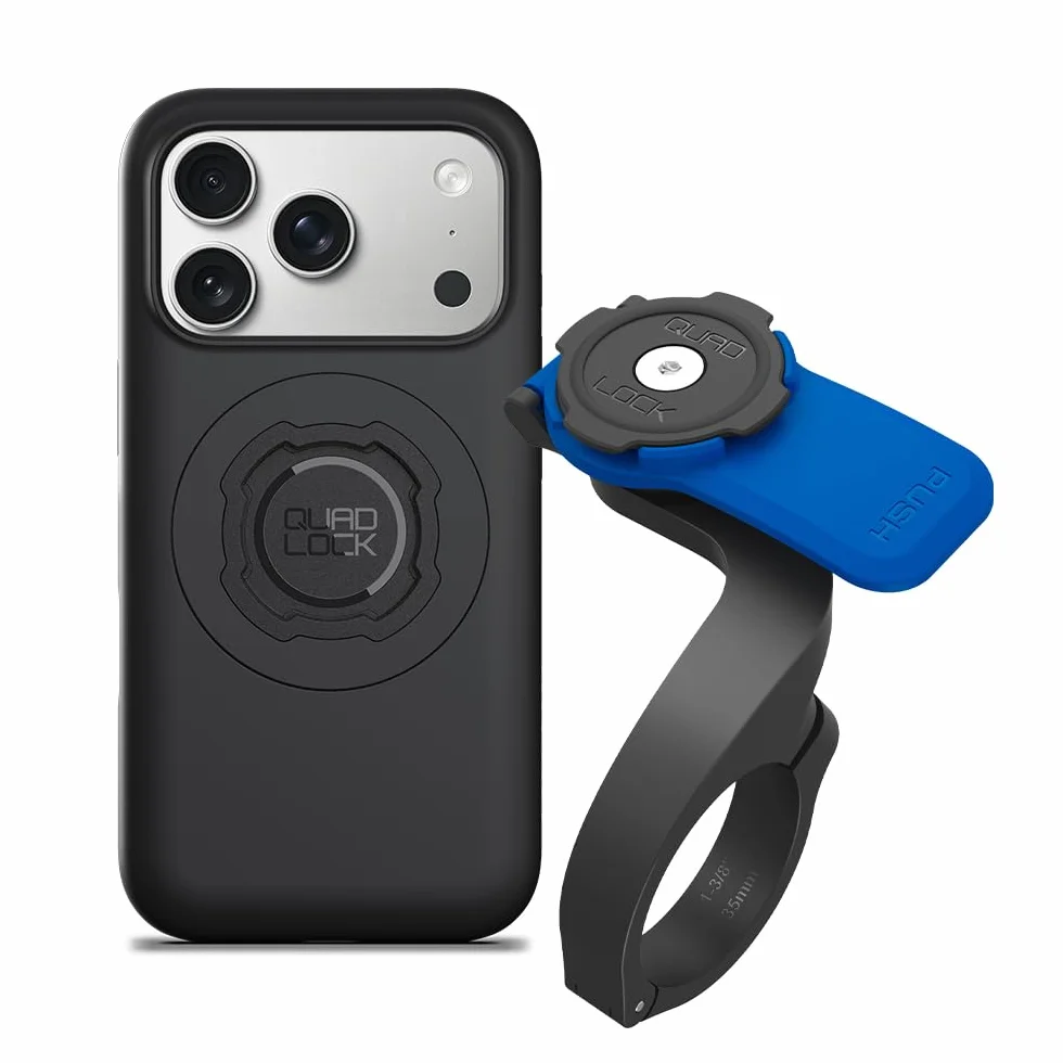 Quad Lock Przednia kierownica rowerowa uchwyt na telefon (V3) z etui na telefon MAG do iPhone 17 Pro