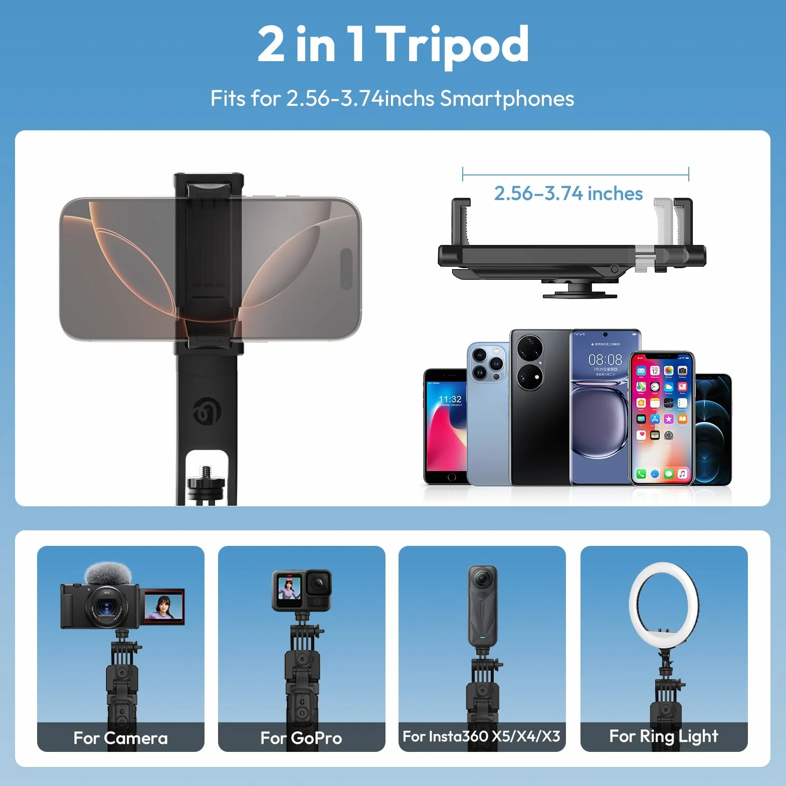 Ulanzi TT23 Statyw z automatycznym śledzeniem twarzy 165 cm 360° Bluetooth pilot