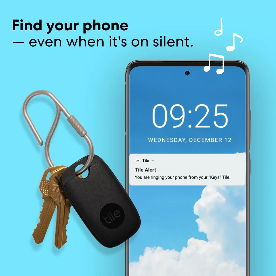 Tile Pro (2022) Lokalizator Bluetooth do namierzania kluczy, toreb i innych przedmiotów, 1 Pak, zasieg 120m, aplikacja iOS i Android, Czarny