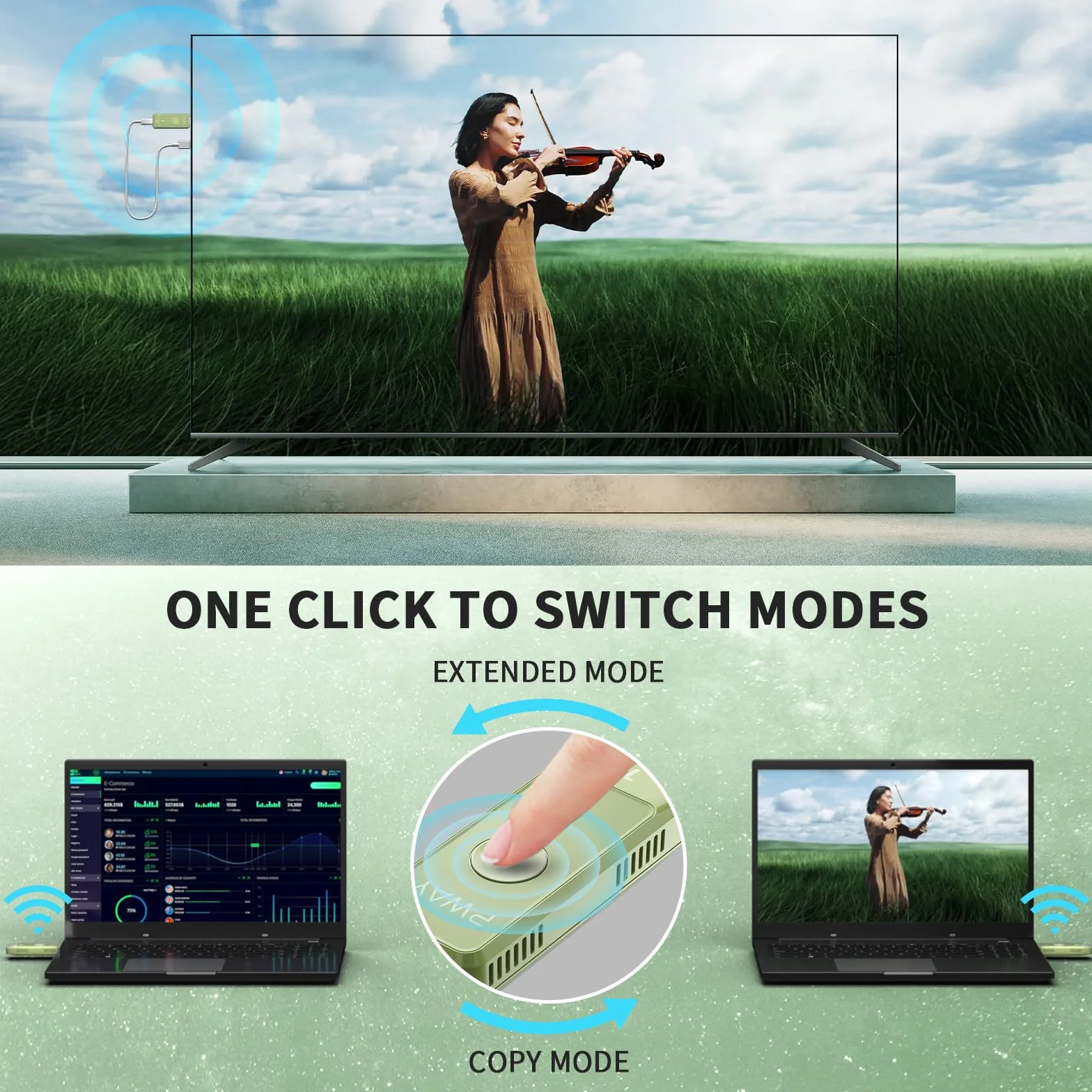 Bezprzewodowy nadajnik i odbiornik HDMI, bezprzewodowy zestaw HDMI 98FT/30 m, pełne 1080p do strumieniowego przesyłania telewizji, strumieniowego przesyłania plików audio wideo z laptopa, komputera do