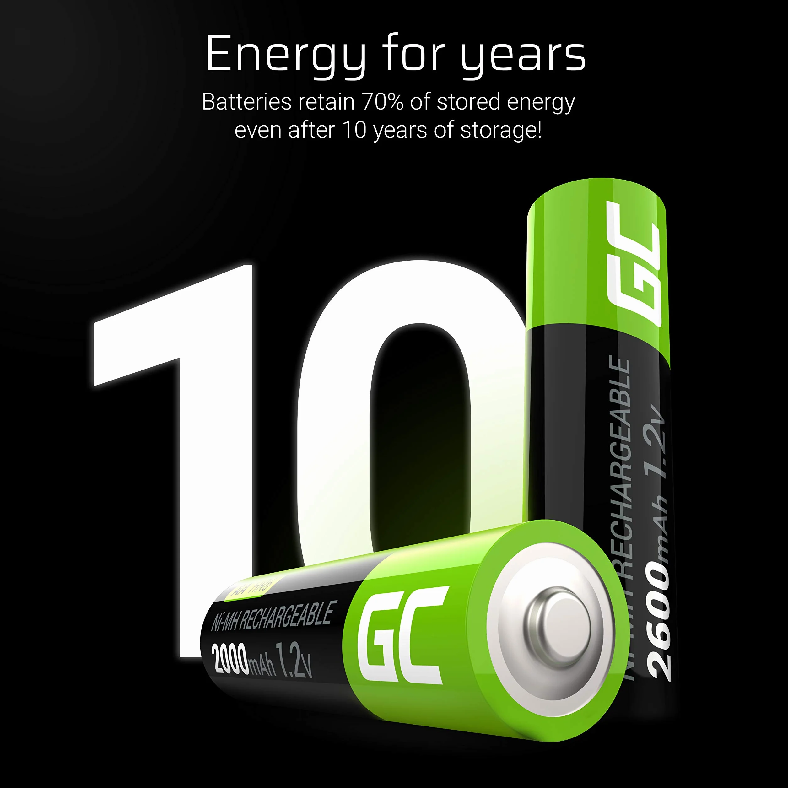 Green Cell 2x Akumulatory Paluszki AA R6 2000mAh Ni-MH – wysokiej jakości akumulatory niklowo-metalowo-wodorowe, ładowalne, trwałe i kompatybilne ze wszystkimi ładowarkami do AA