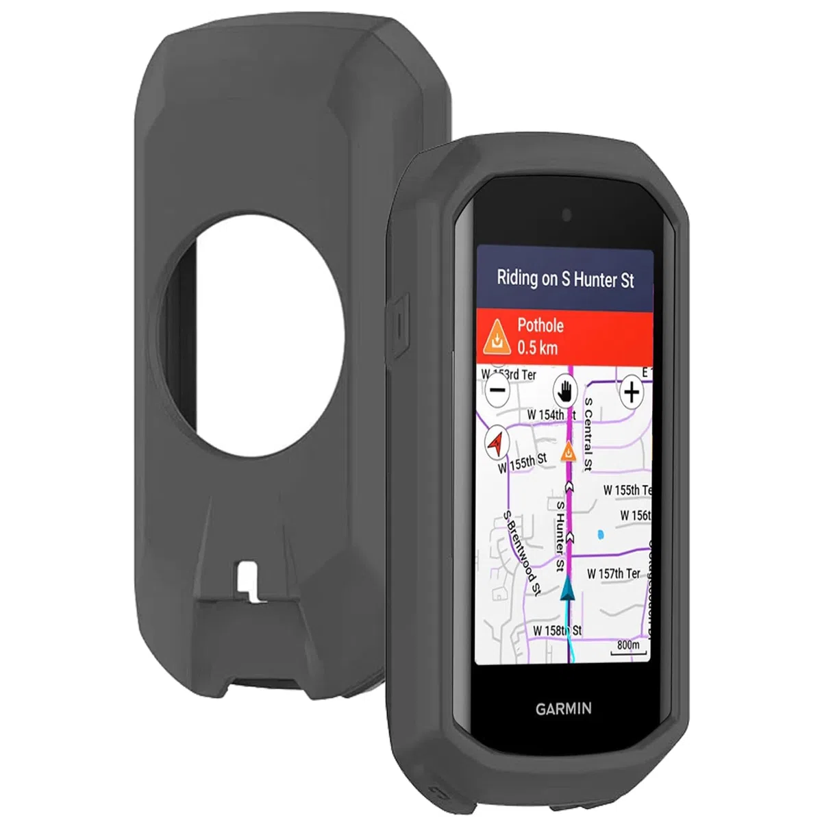 Etui kompatybilne z Garmin Edge 1050, miękka, odporna na wstrząsy przenośna ochrona obudowy, silikonowa osłona na nawigację GPS Garmin Edge 1050, szara