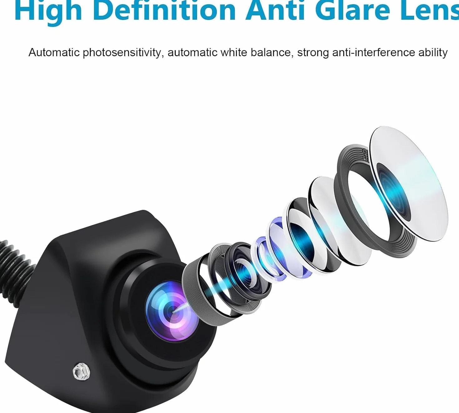 OBEST Samochodowa kamera cofania 1080P Night Vision, AHD/CVBS metalowa kamera cofania/widok z boku, obrót o 360°, szeroki kąt 170°, do samochodu/przyczepy kempingowej/ciężarówek/vana 12V-24V