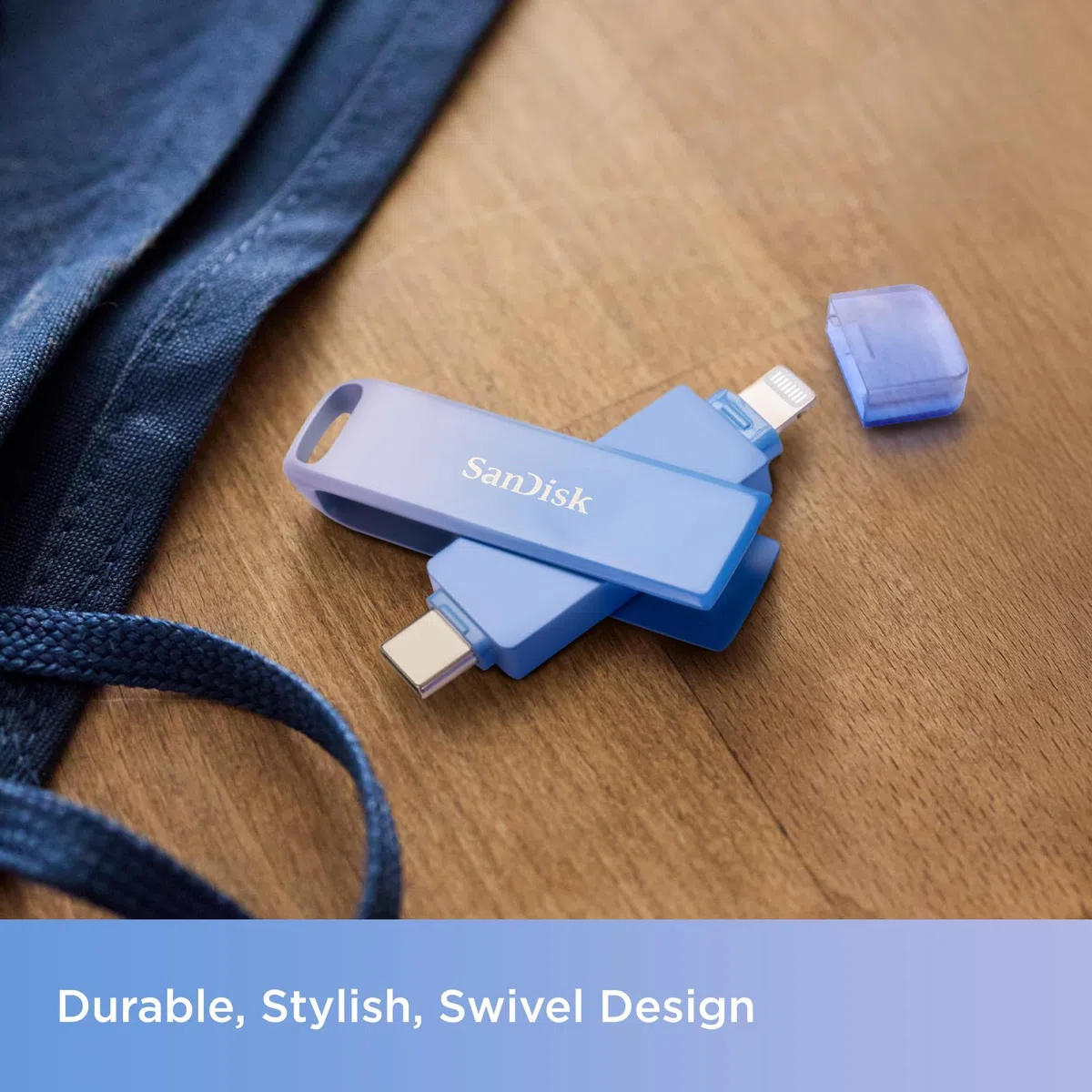 SanDisk Creator Phone Drive, 256GB (Chiavetta USB, Per iPhone/iPad, PC e Mac, Con connettori Lightning e USB-C, Velocità fino a 90 MB/s, include tre mesi di Adobe Lightroom, robusto involucro)