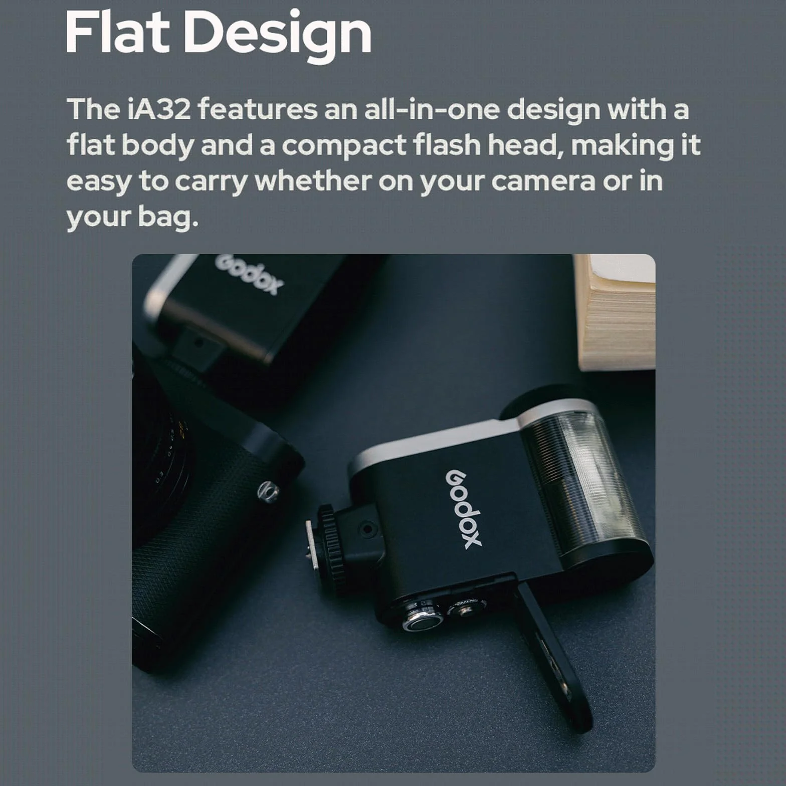 Godox iA32 iFlash kamera błyskowa Mini Speedlite GN15 A/M tryb z optycznym wyzwalaczem S1/S2 przechylana głowica lampy błyskowej do aparatu Fuji, Canon, Nikon, Sony, Olympus, Panasonic