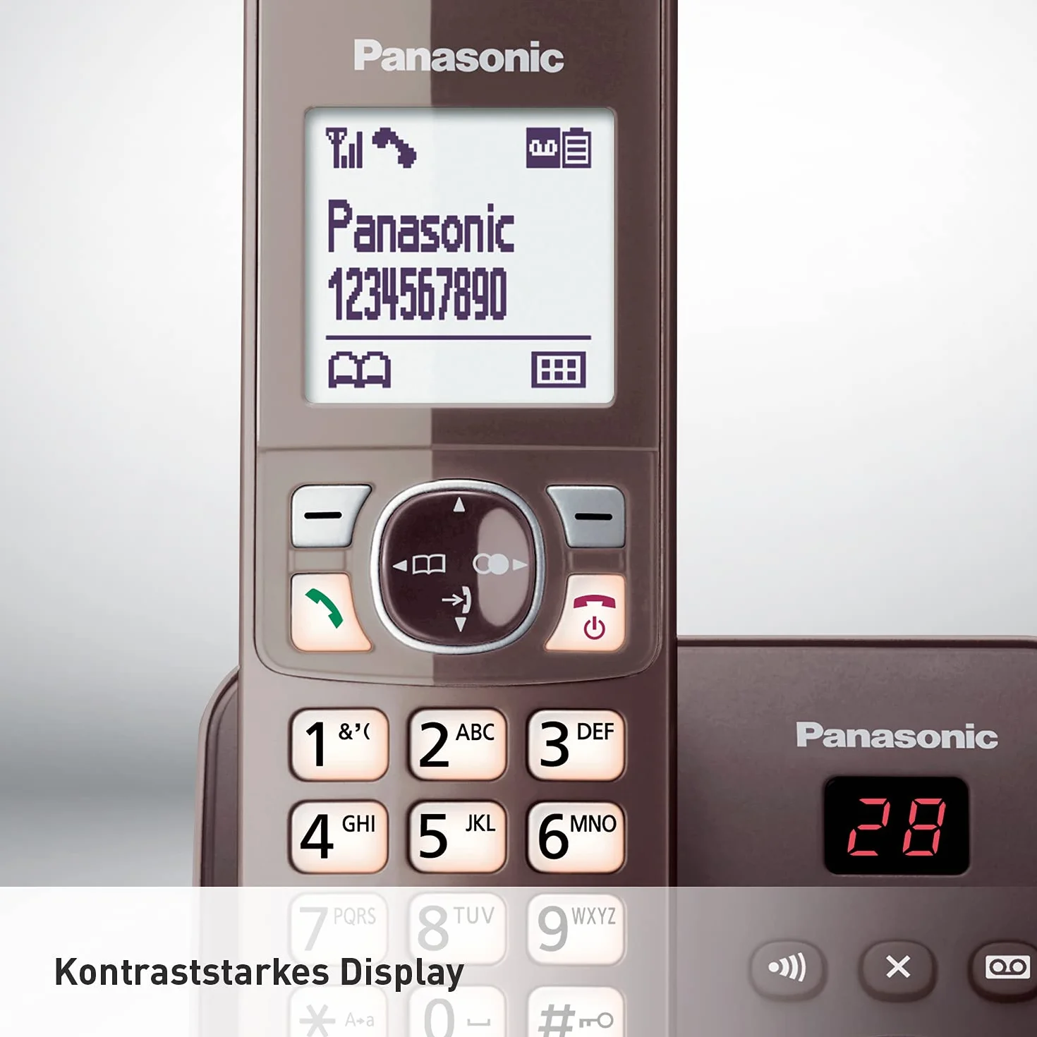 Panasonic KX-TG6861GA telefon bezprzewodowy z sekretarką, mocca brązowy