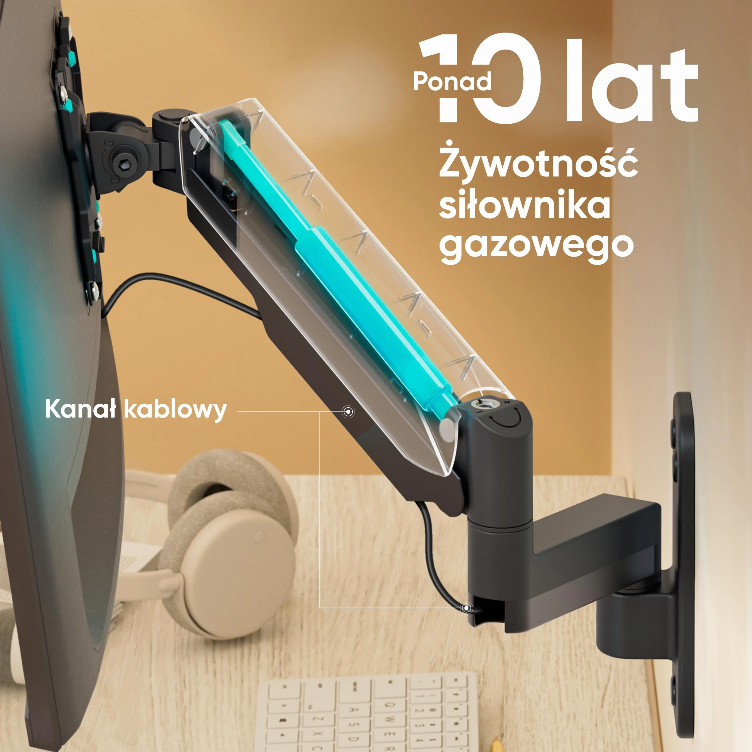 ONKRON Uchwyt monitora i telewizora ściennego (obrotowy, przechylany, rozszerzalny) Ramię monitora ściennego do ekranów 13-32 cali z wiosną gazową VESA 75 x 75-100 x 100 mm i waga maks. 8 kg - G150