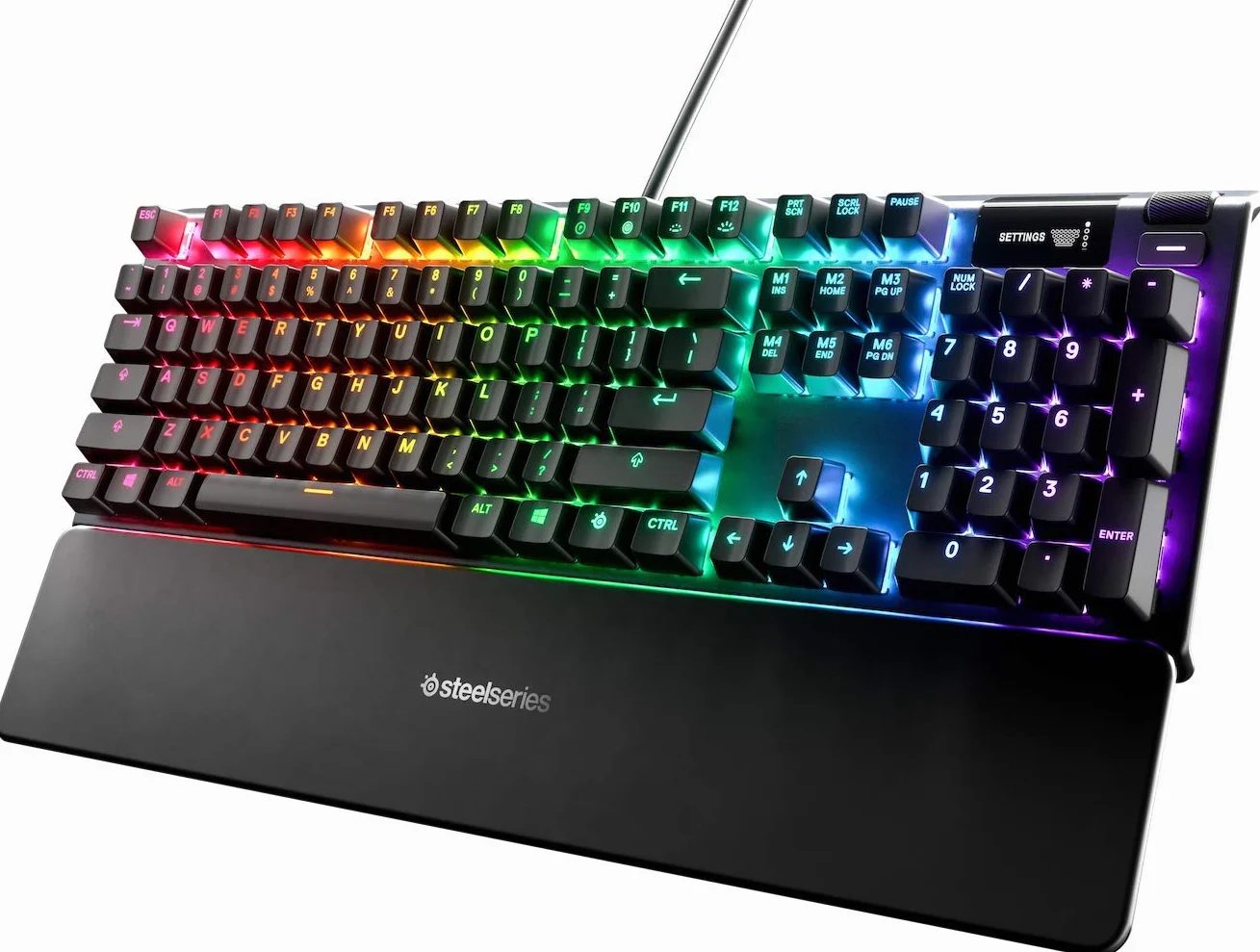 SteelSeries Apex 5 hybrydowa mechaniczna klawiatura gamingowa RGB OLED Smart Display QWERTY