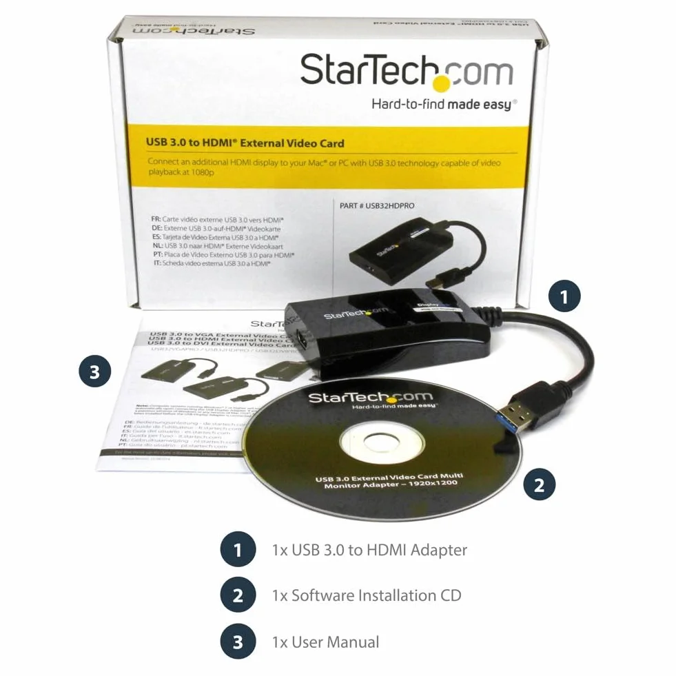 StarTech USB32HDPRO USB HDMI Adapter 1x USB 3.0 to 1x HDMI A Female