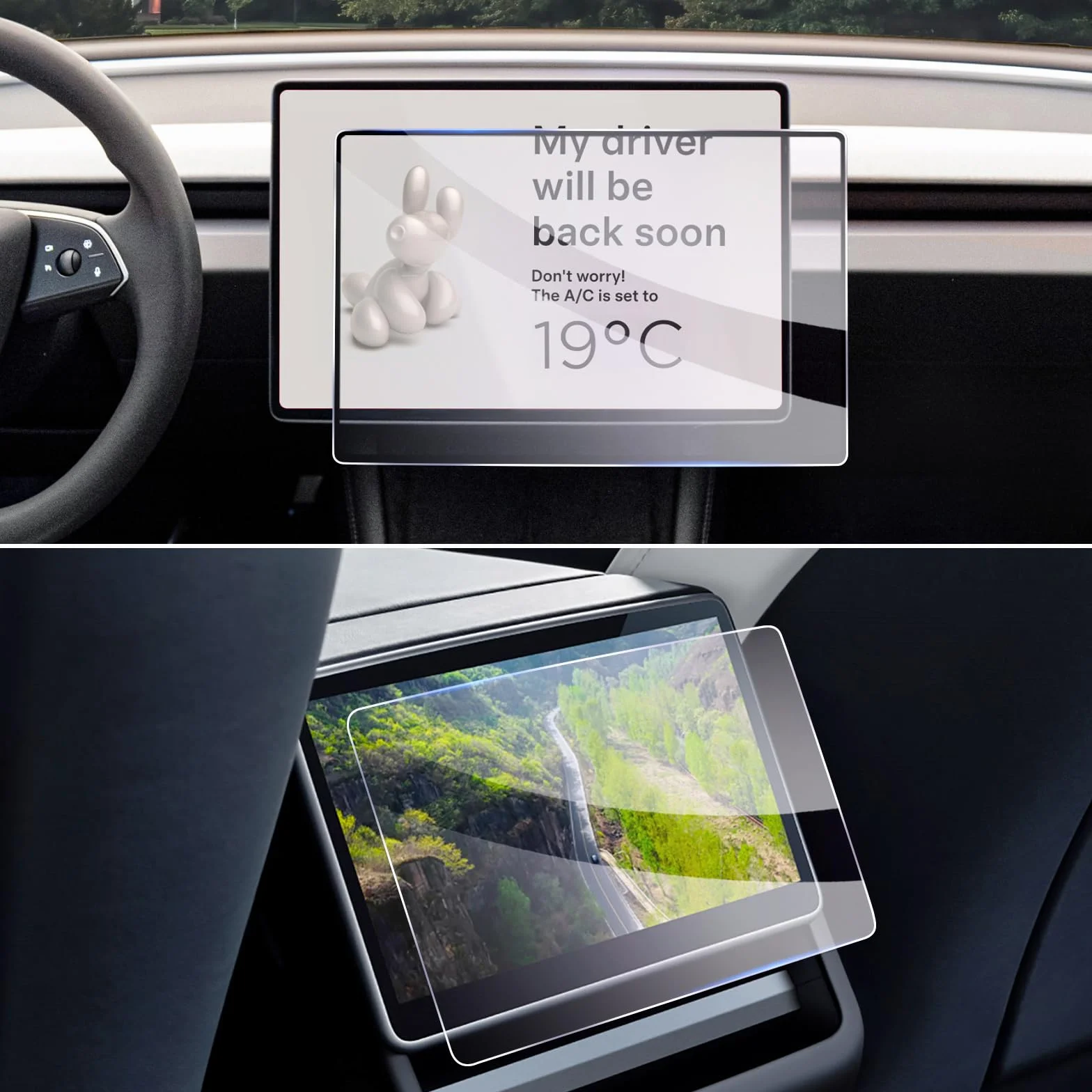 GAFAT Tesla Model Y Juniper 2025 2026 Model 3 2024 2025 15,4" Nawigacja Folia Ochronna Ekran Dotykowy 9H Odporny zarysowania