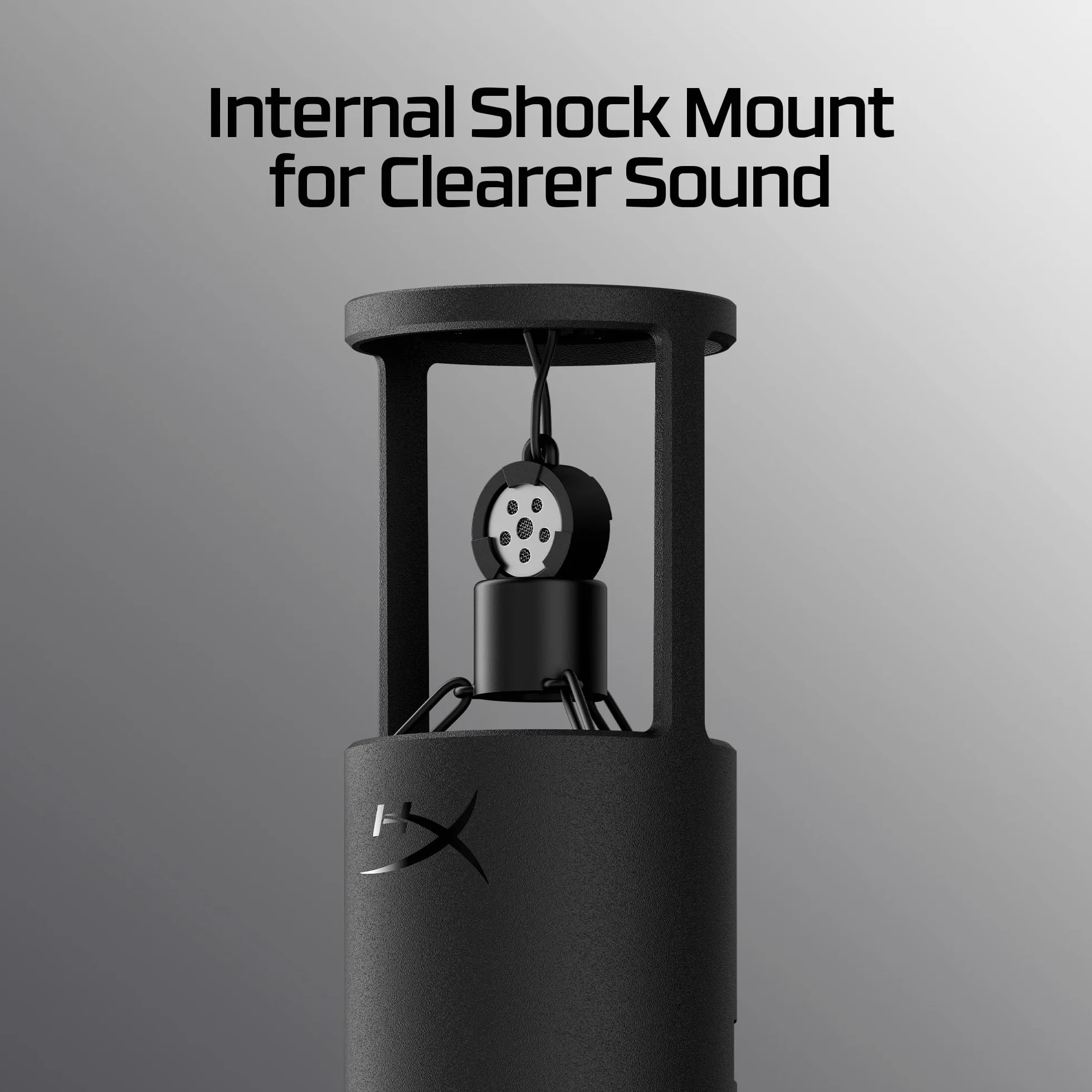 HyperX SoloCast 2 mikrofon kondensator Usb-C do gier, przesyłania strumieniowego, podcastu, kompatybilny z komputerami PC, Mac i gwintowanymi ramionami, sterowanie za pomocą oprogramowania Ngenuity