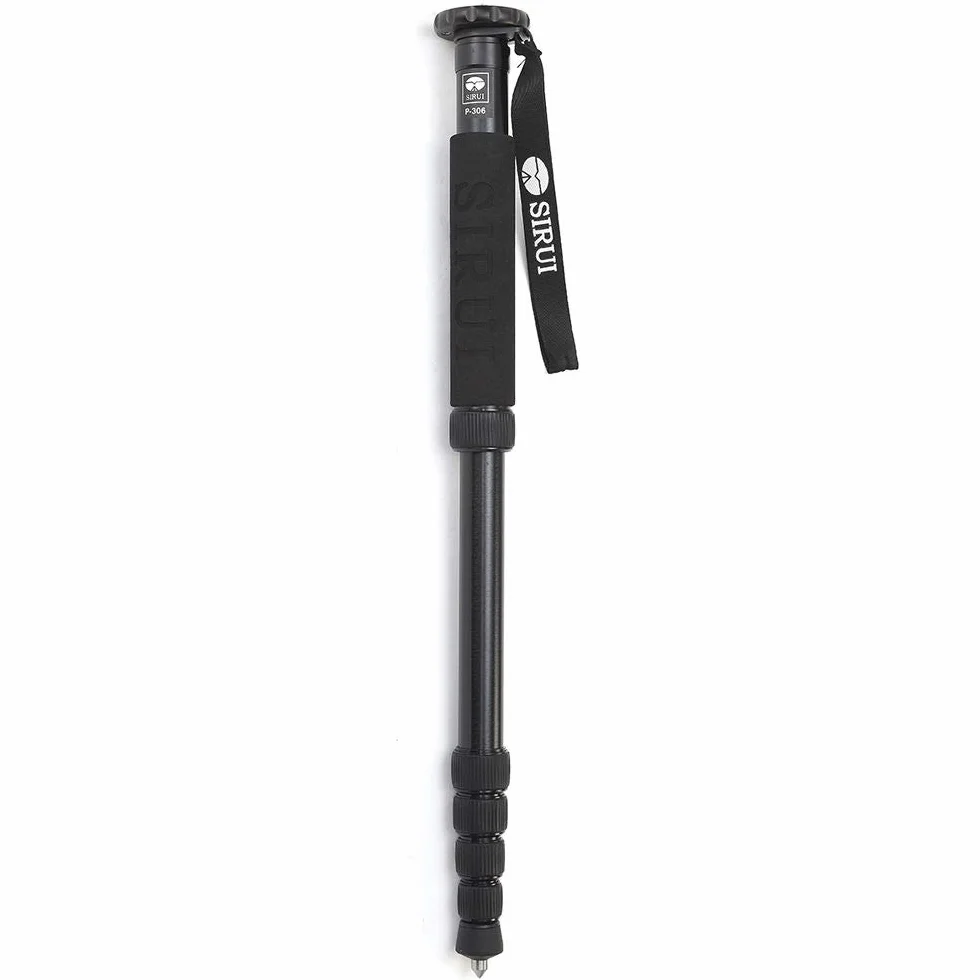 SIRUI Monopod do aparatu P-306, lekki, przenośny monopod o 6-częściowej wysokości, kompaktowy kij podróżny 155 cm do aparatu DSLR, aluminiowy kij do selfie z paskiem na nadgarstek, maksymalne
