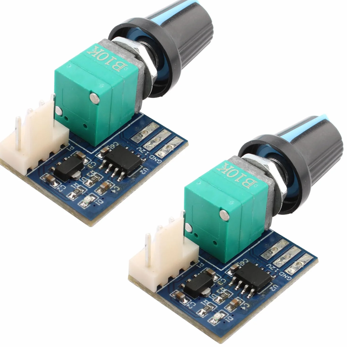 RUNCCI-YUN 2Pack Kontroler prędkości wentylatorów PWM, DC 0-12V 4-przewodowy kontroler prędkości wentylatorów PC CPU, regulator przełącznika do obudowy komputera PC
