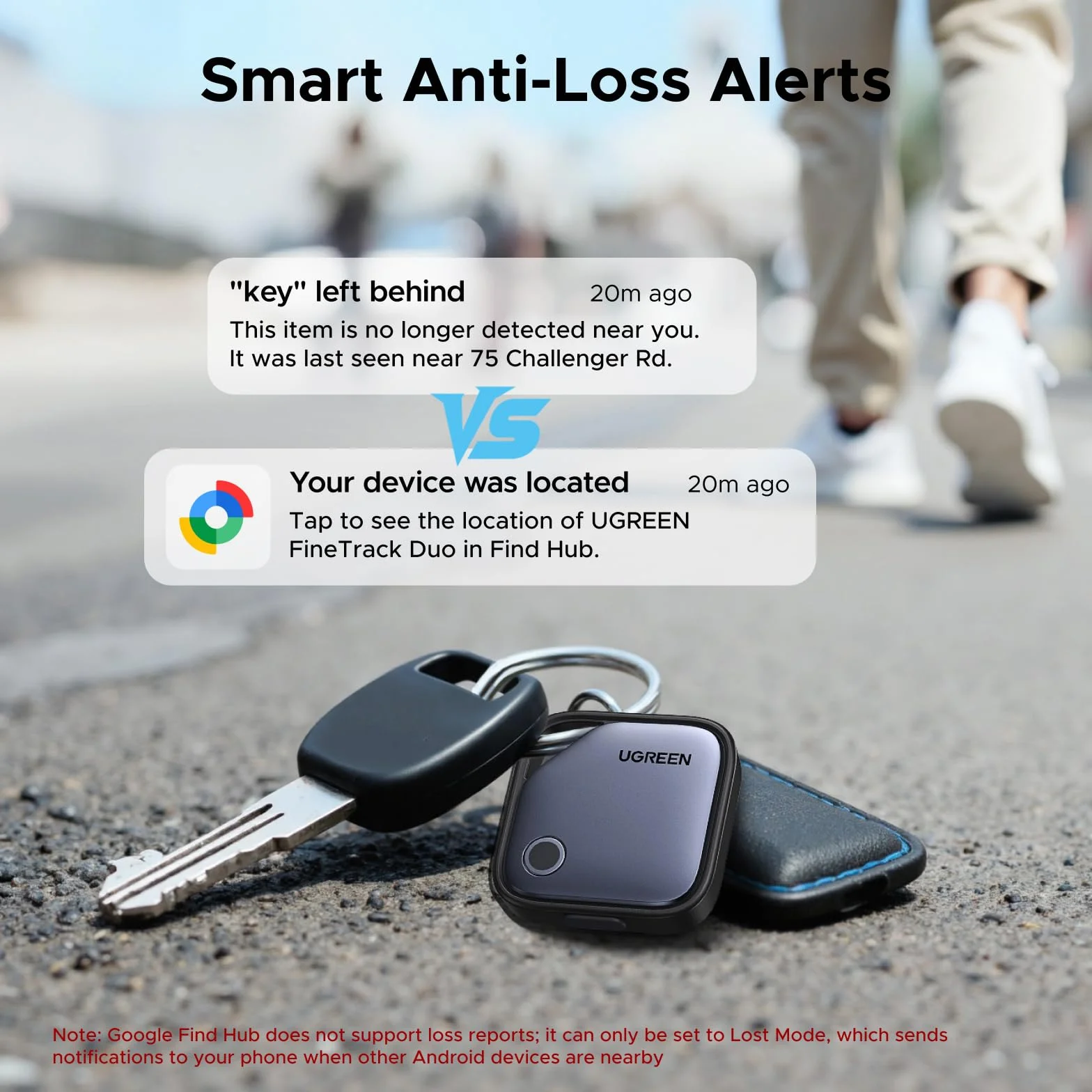 Zestaw 4 sztuk UGREEN FineTrack Duo dla systemu iOS lub Android, ładowalny tracker USB C kompatybilny z Apple Find My lub Google Find Hub, lokalizator kluczy i smarttag do plecaków, walizek itp.