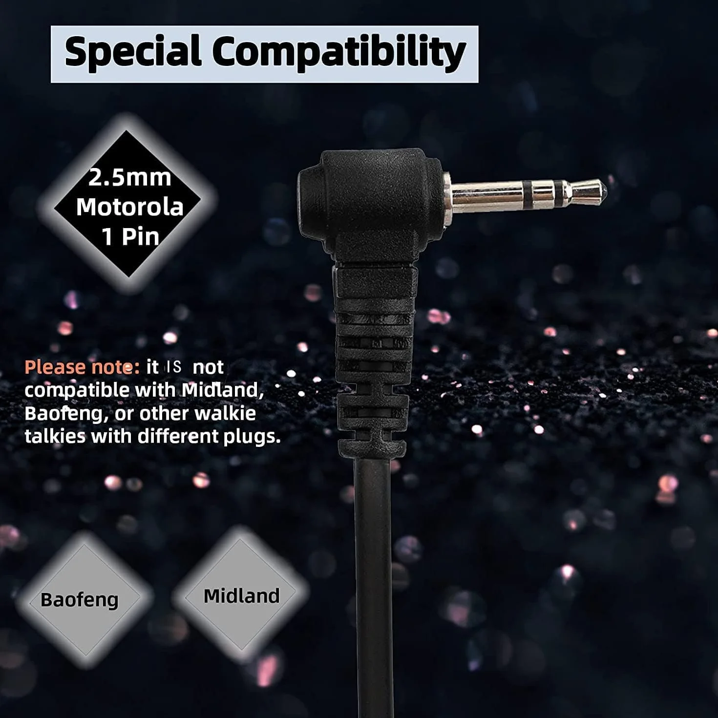Retevis Słuchawki Walkie Talkie z mikrofonem PPT, 1-pinowy 2,5 mm ochroniarz zestaw słuchawkowy kompatybilny z RT45 Motorola T82 T92 TKLR T3 T5 T6 T7 T8 T9 T6210 H20 Walkie Talkie (10 szt.)