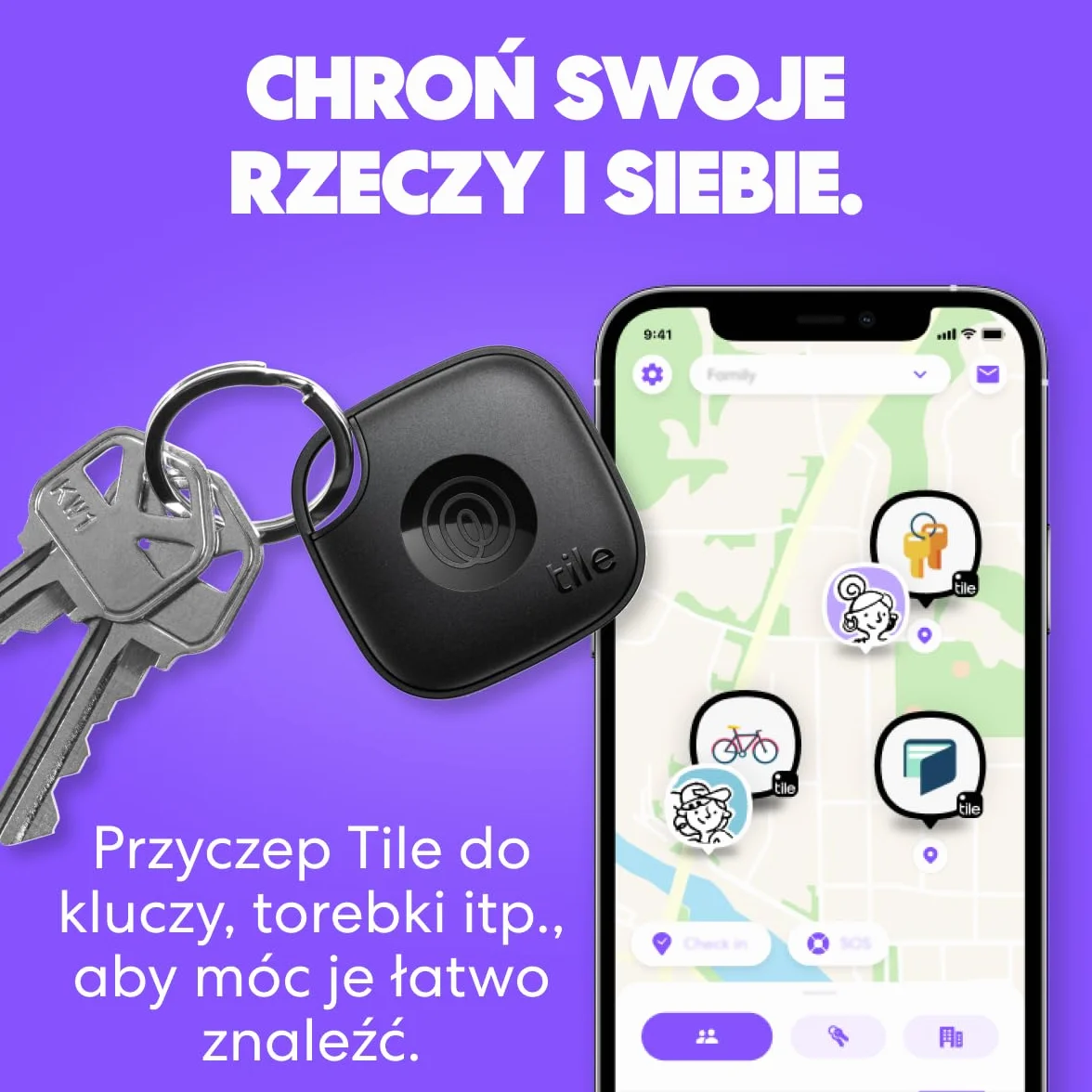 Tile by Life360 Starter Pack - lokalizatory Bluetooth ułatwiające znajdowanie kluczy, portfeli i innych rzeczy. Zgodność: iOS i Android. Znajdowanie telefonu. 2 szt. (czarny Mate/Slim)