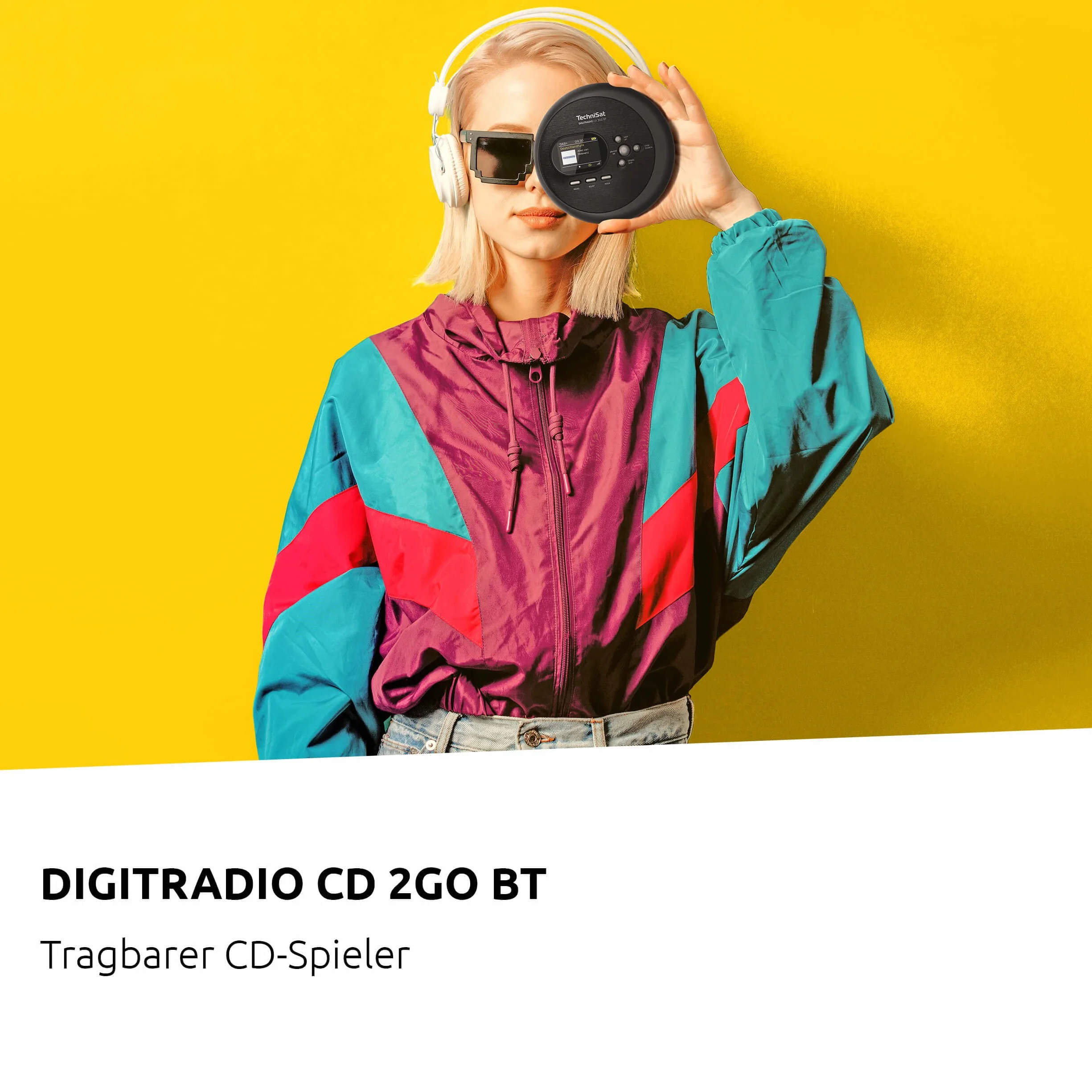 Technisat Digitradio Cd 2Go Bt 0000/3970 Odtwarzacz Cd, Czarny, 14 x 2.5 x 14 cm