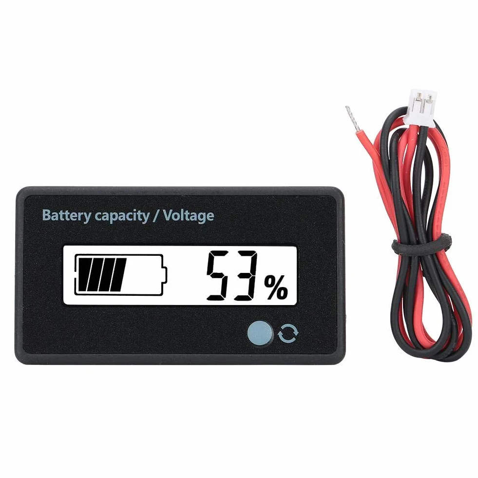 Tester pojemności baterii LCD z alarmem, miernik napięcia 12-84V do akumulatora kwasowo-ołowiowego, bateria litowa, bateria litowo-żelazna (biała)