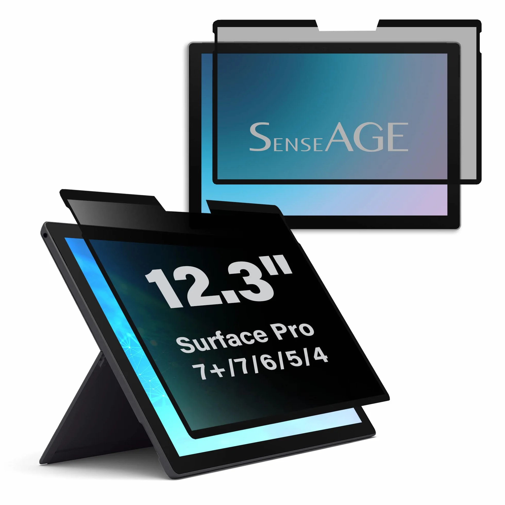 SenseAGE Magnetyczna osłona ekranu do Surface Pro 7+/7/6/5/4, antyodblaskowe/niebieskie światło, filtr ekranu antyszpiegowskiego, filtr prywatności z łatwym włączaniem/wyłączaniem, kompatybilna z