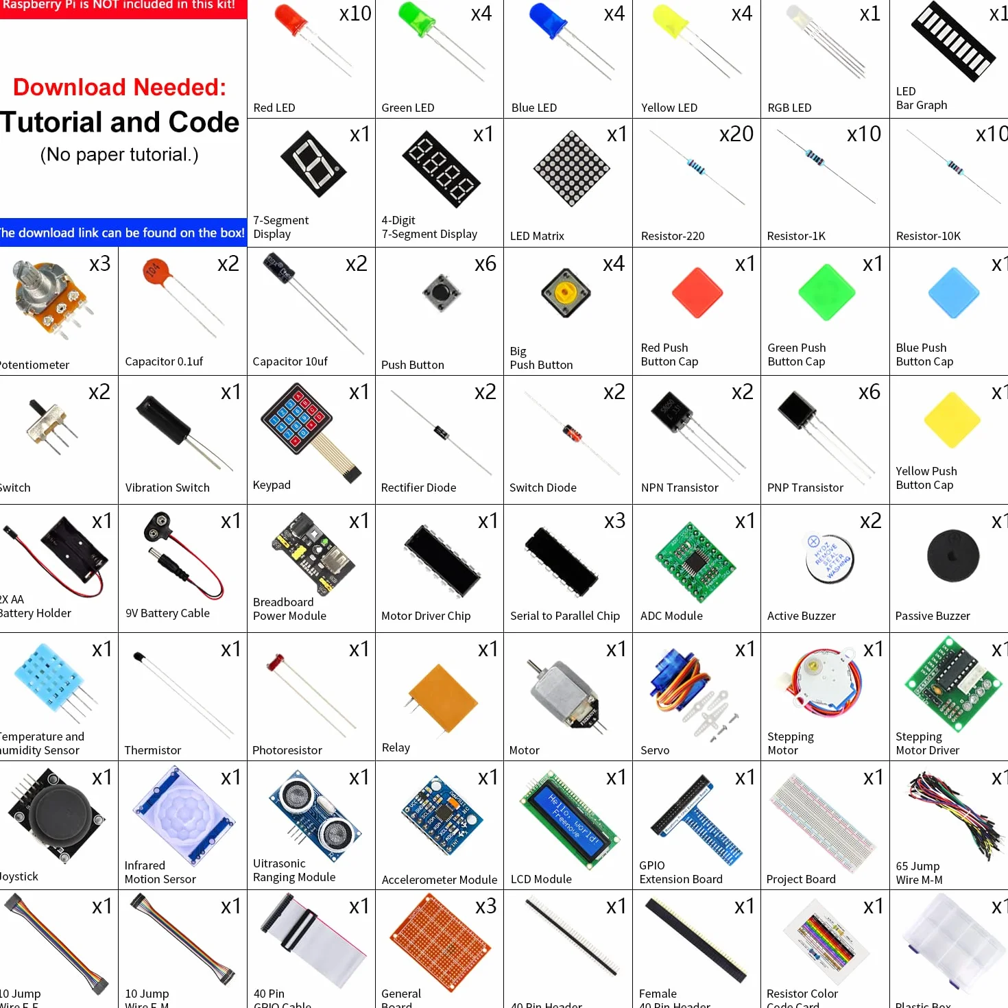 Freenove Ultimate Starter Kit for Raspberry Pi 5 4 B 3 B+ 400 Zero 2 W, 962-Page Detailed Tutorial, Python C Java Scratch Processing Code, 223 Items, 128 Projects (Raspberry Pi NOT Included)