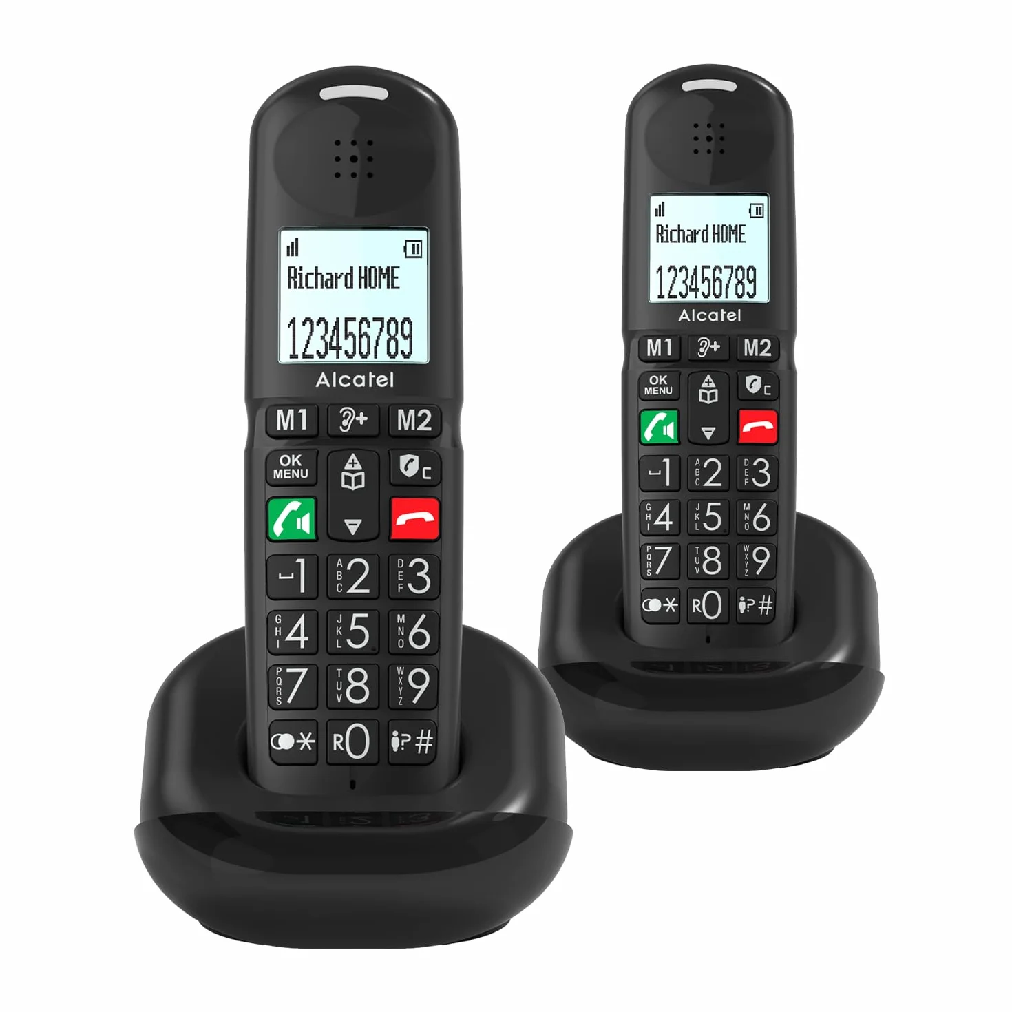 ALCATEL XL685 Duo - Bezprzewodowy telefon stacjonarny DECT Senior Format XL - ekran graficzny o wysokiej czytelności - duże klawisze - Boost audio, głośnomówiący, blokowanie połączeń - 2 słuchawki -