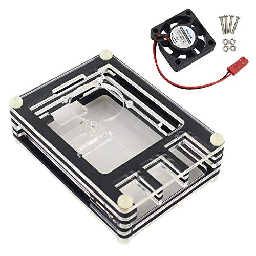 Digitalkey Obudowa do Raspberry Pi 4 akrylowa z wentylatorem chłodzącym i radiatorami