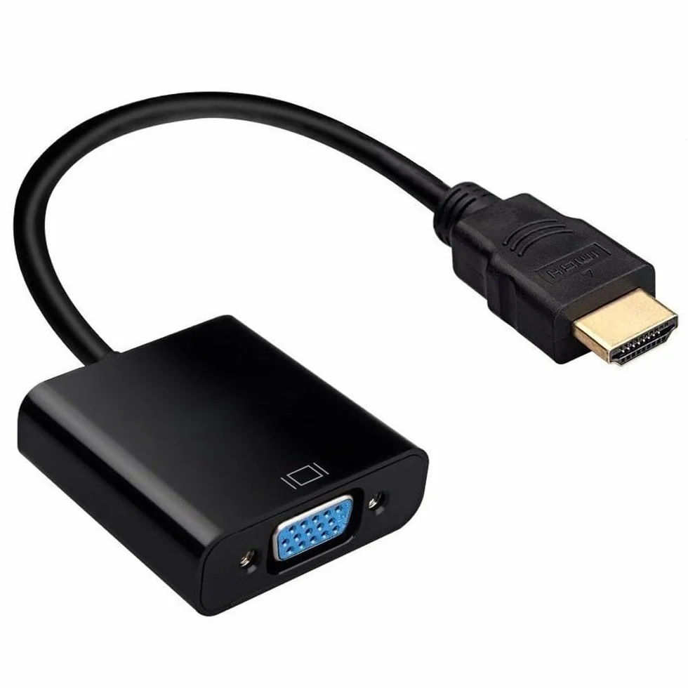 MMOBIEL HDMI do VGA Adapter kablowy -Połysany złoto transmisja samca do żeńskiej 1080p Full HDMI dla monitorów