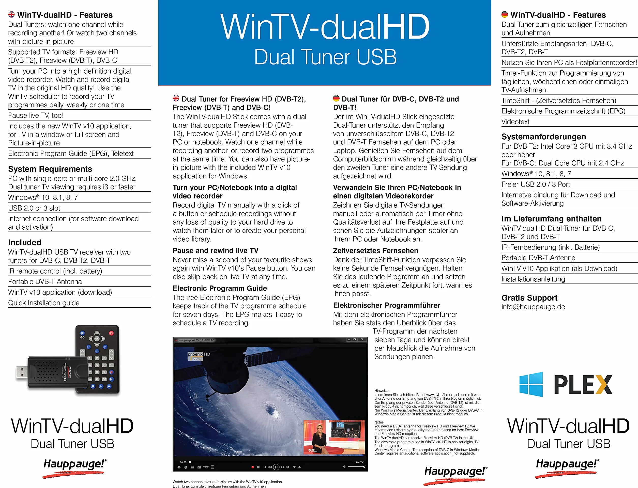 Hauppauge WinTV-dualHD 01590 Tuner Telewizyjny, 2 Szt., Czarny
