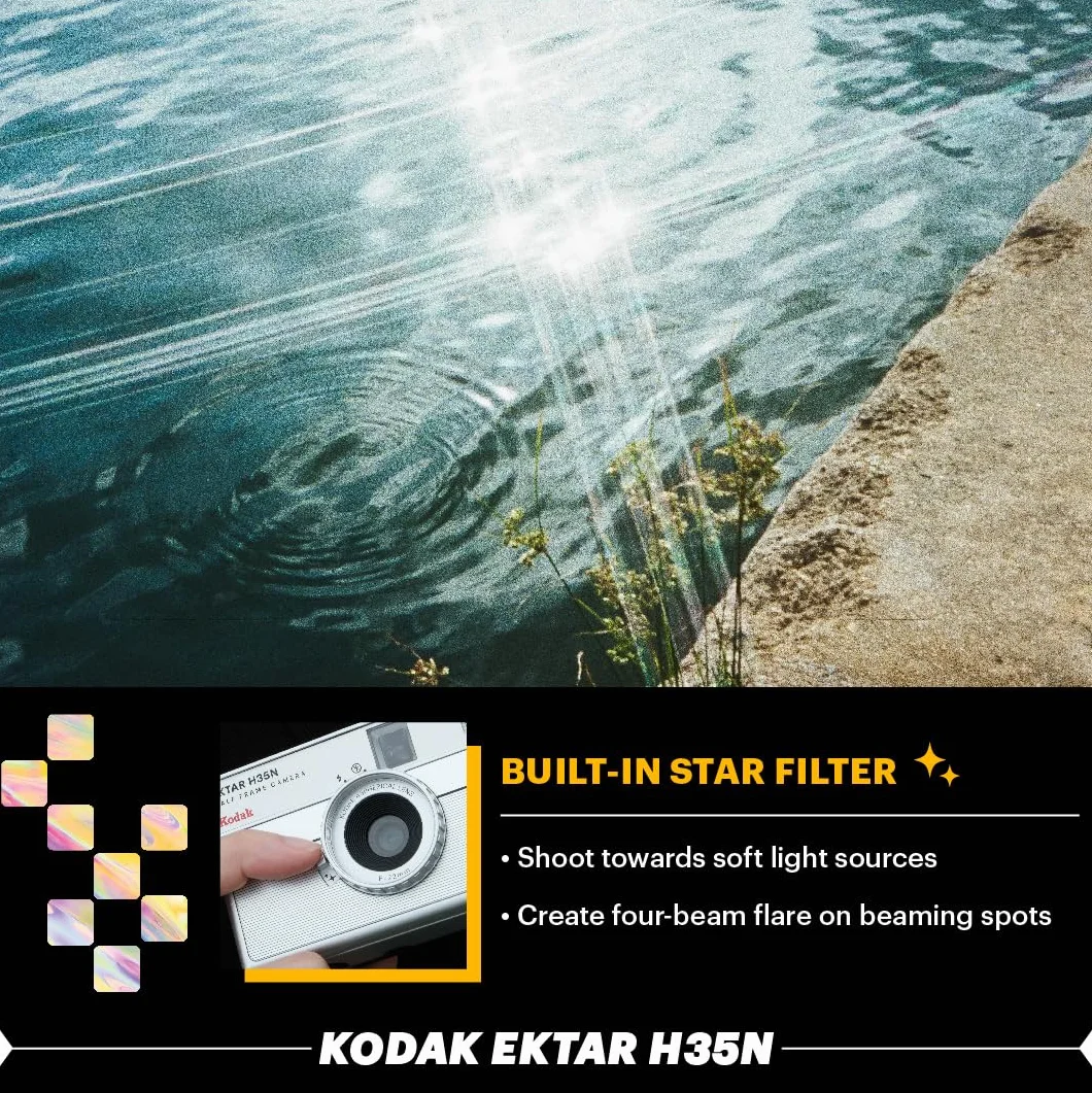 KODAK EKTAR H35N półramkowa kamera filmowa 35 mm wielokrotnego użytku wbudowany filtr gwiazdkowy