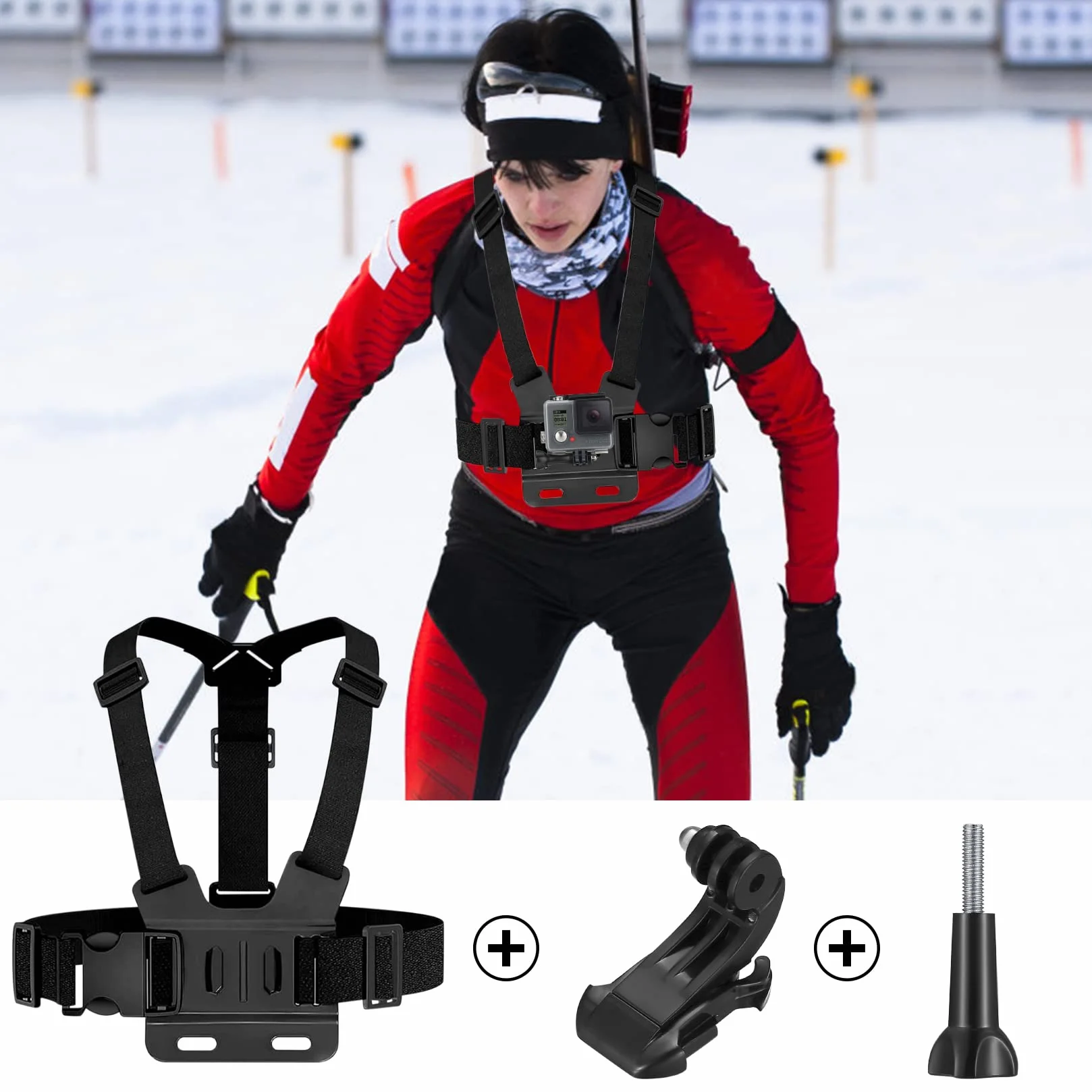 Kompatybilny z kamerą Gopro 9 w 1, uchwyt na pas piersiowy, regulowany pasek na głowę, pasek na rękę, uchwyt na plecak, kompatybilny z Gopro Hero 9 8 7 6 5 SJCAM Insta360