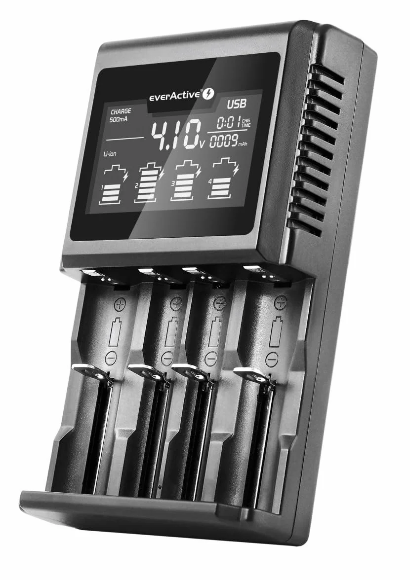 Everactive EVUC4000 Ładowarka Do Akumulatorów, Czarny, Do 4 Akumulatorów