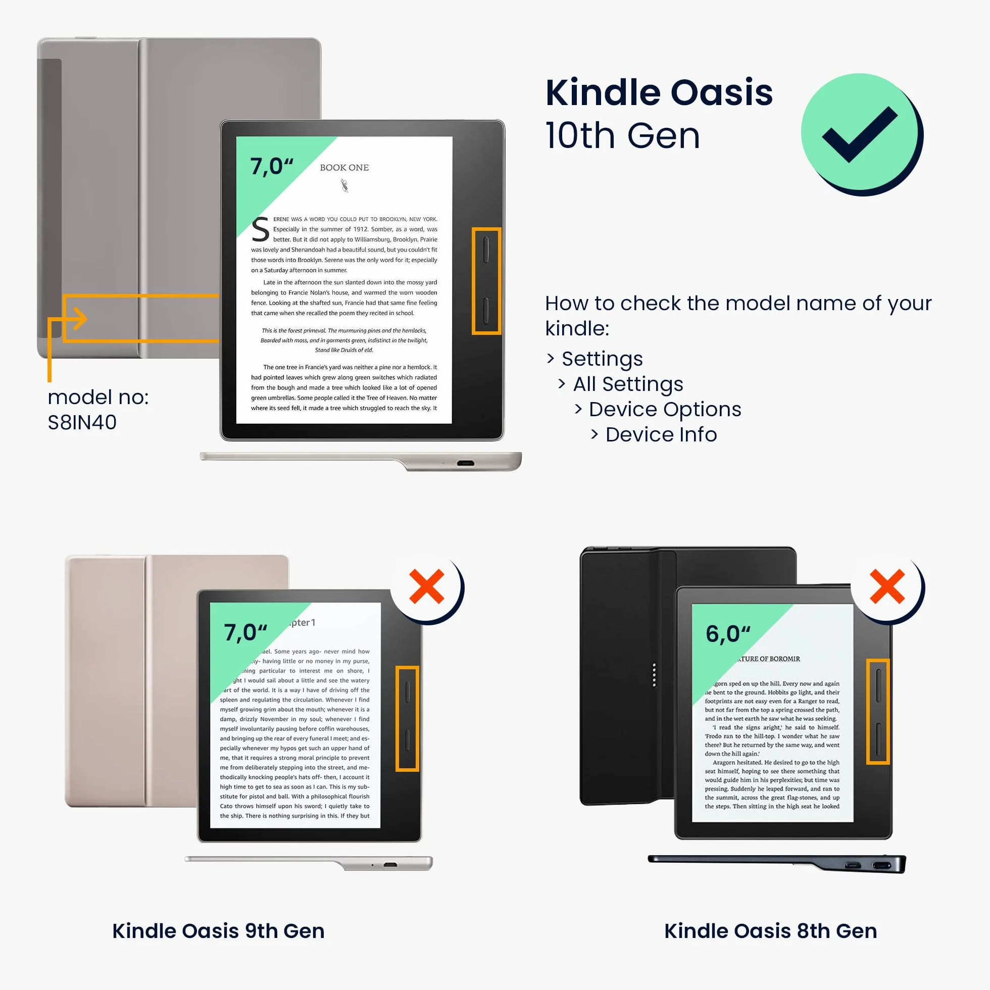 kwmobile Etui kompatybilne z Amazon Kindle Oasis 10. generacji - etui PU pokrowiec z paskiem - biblioteka Motto wielokolorowe