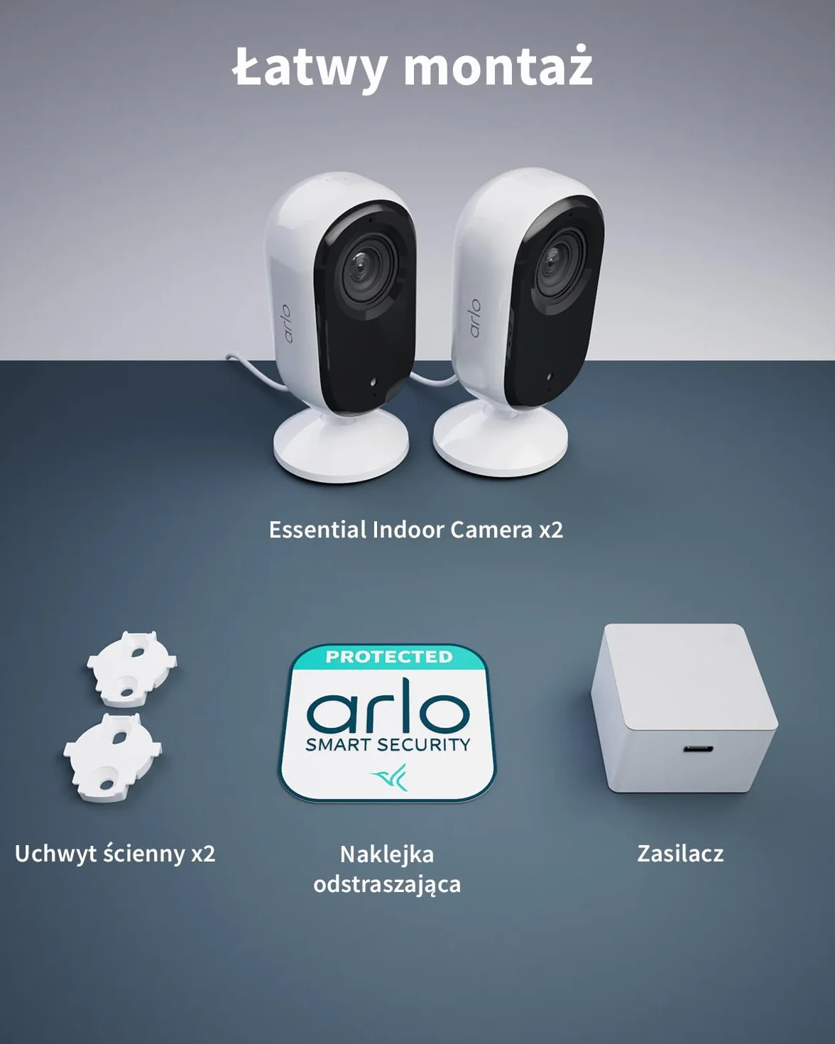 Arlo Kamery monitorujące wewnątrz 2K HD dwukierunkowy dźwięk czujnik ruchu