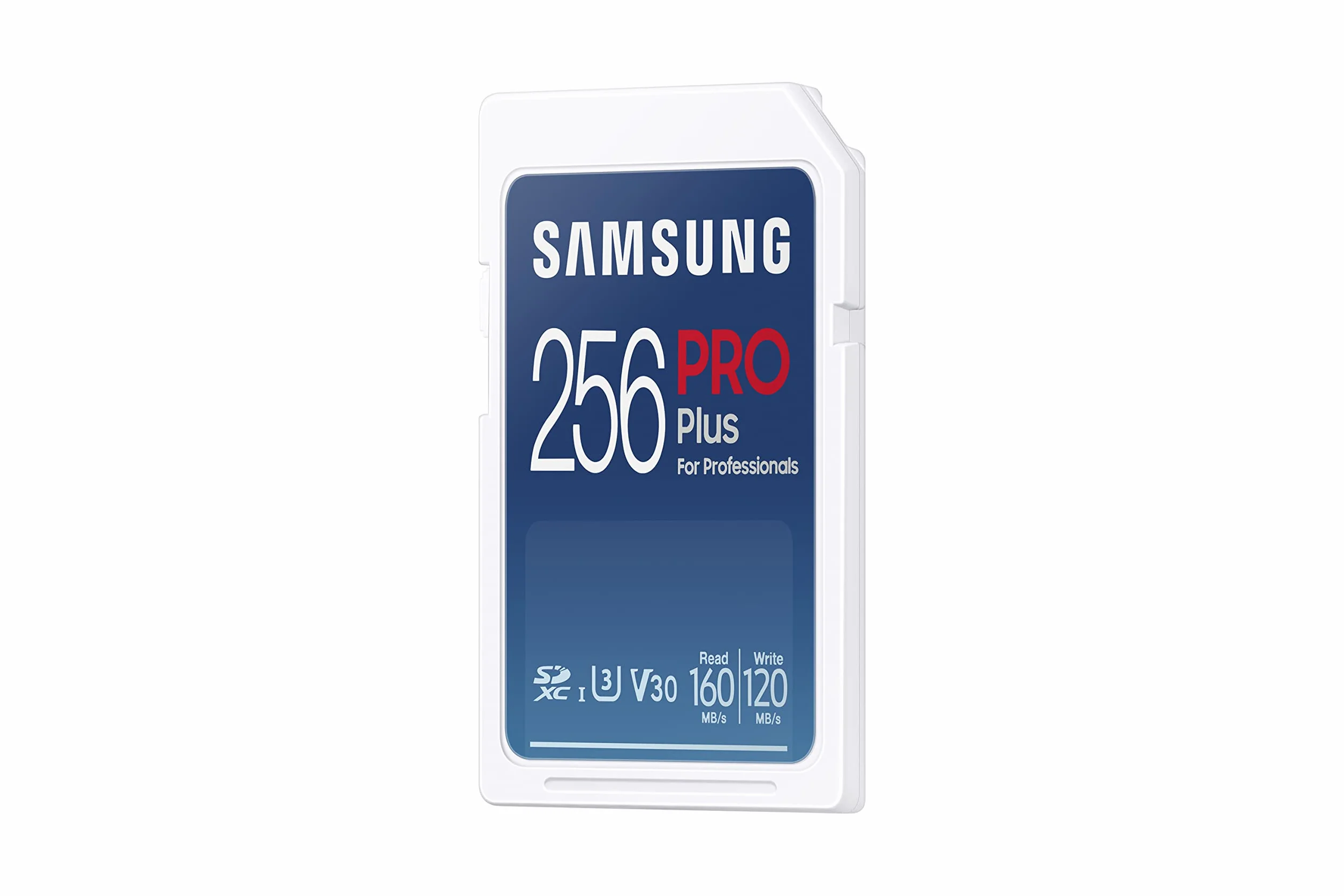 Samsung PRO Plus karta pamięci SD (MB-SD256K/EU), 256 GB, UHS-I U3, Full HD i 4K UHD, odczyt 160 MB/s, zapis 120 MB/s, do lustrzanek i kamer systemowych