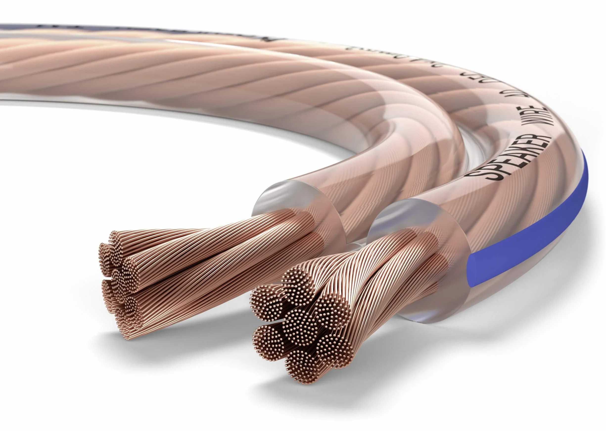 OEHLBACH Speaker Wire SP-40 - Stereo HI-FI Kabel Do Głośników - Skrzynkowy Z OFC (Miedź Beztlenowa) 2 x 4,0 mm² - Mini Cewka Głośnika - Przezroczysty 10 m