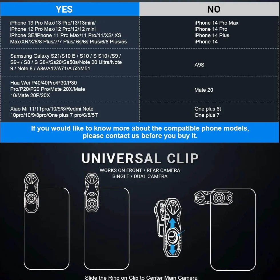 APEXEL Lente Macro HD de 100mm com Clip para Câmara de Telemóvel, compatível com iPhone X/8/8 Plus/7 Plus, Samsung Galaxy S10/S10 Plus, Huawei e a maioria dos smartphones
