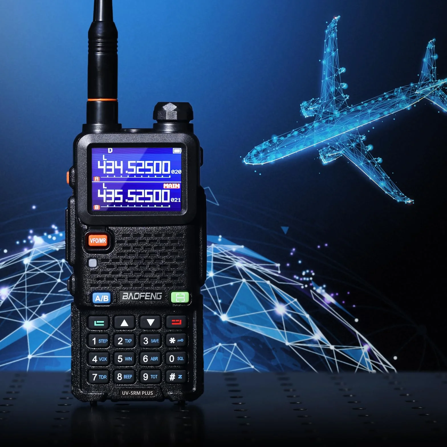 BAOFENG UV-5RM Plus amatorskie radio wielopasmowe krótkofalówka, ładowalne radio ręczne z długim zasięgiem, kopiowanie częstotliwości, pasmo lotnicze, bateria 2500 mAh
