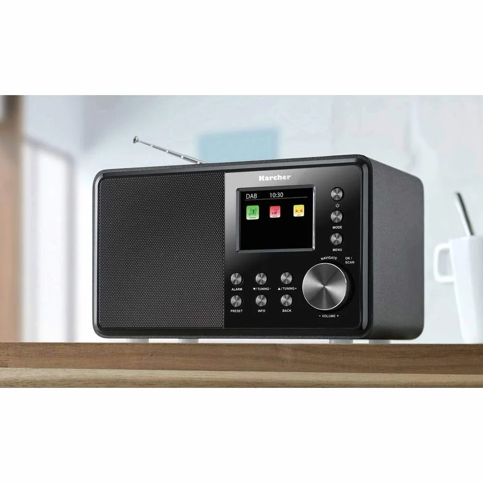 Karcher DAB 3000 radio cyfrowe DAB Plus UKW-RDS AUX-IN budzik podwójnym alarmem czarne
